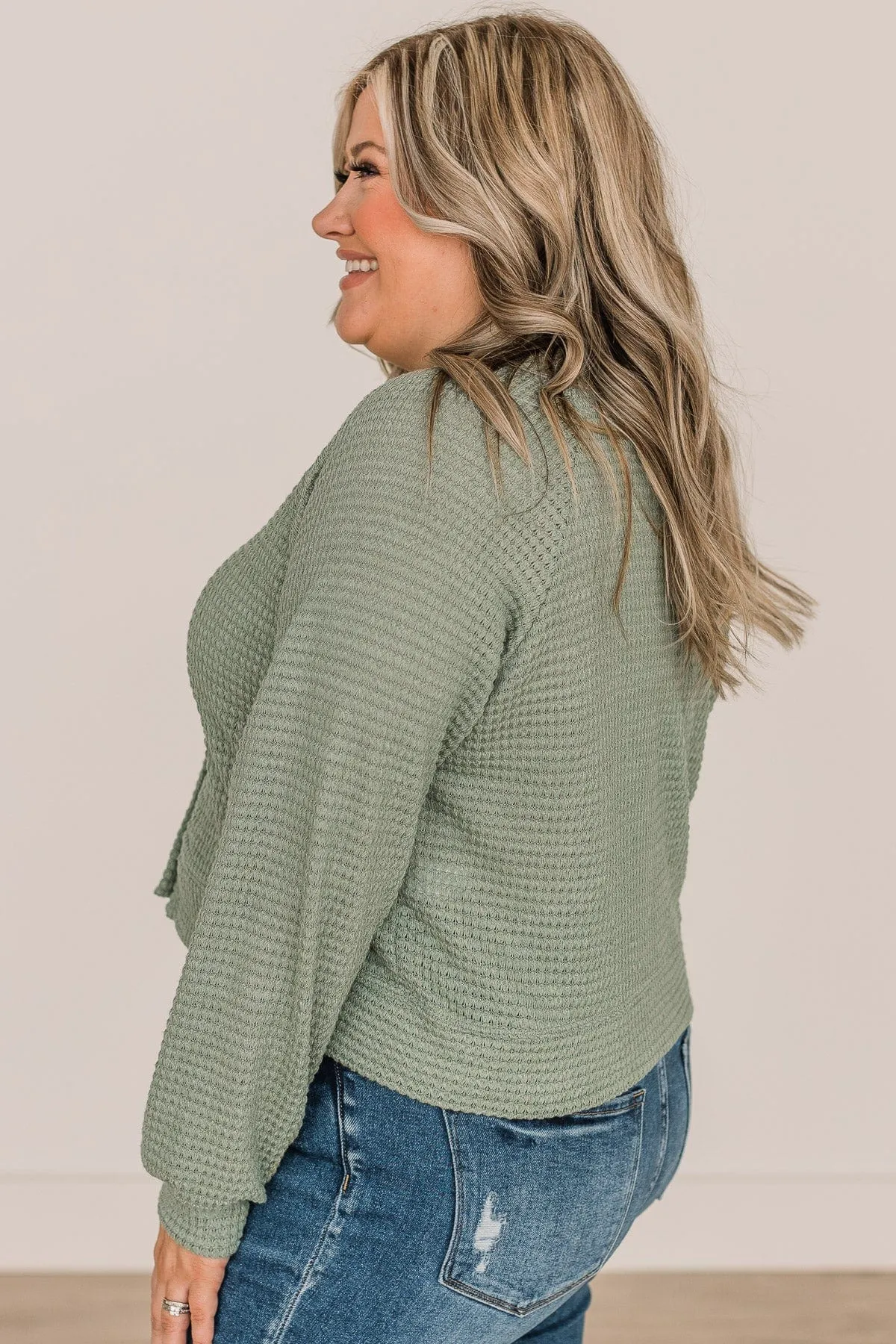 Lifelong Memories Knit Button Cardigan- Sage