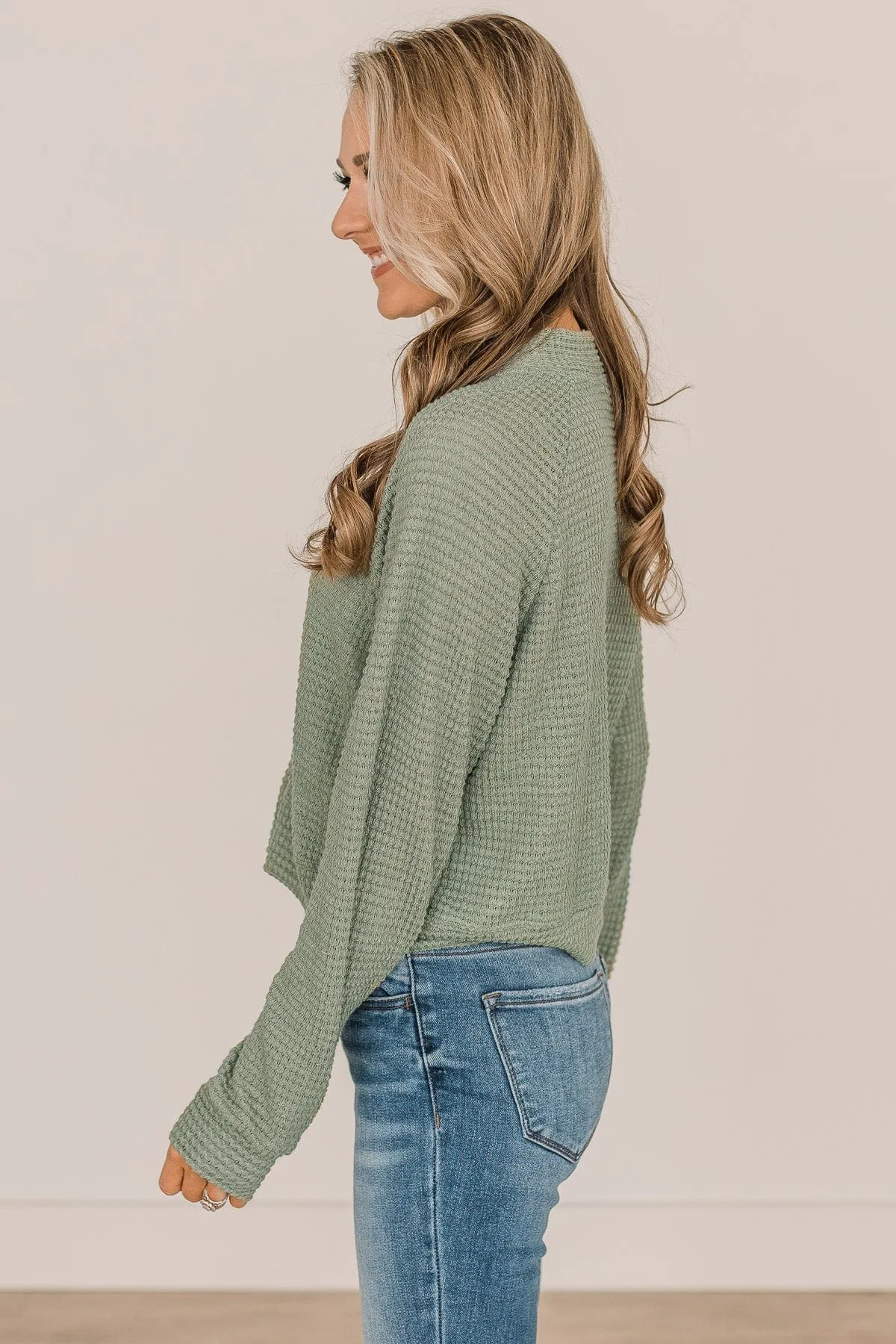 Lifelong Memories Knit Button Cardigan- Sage