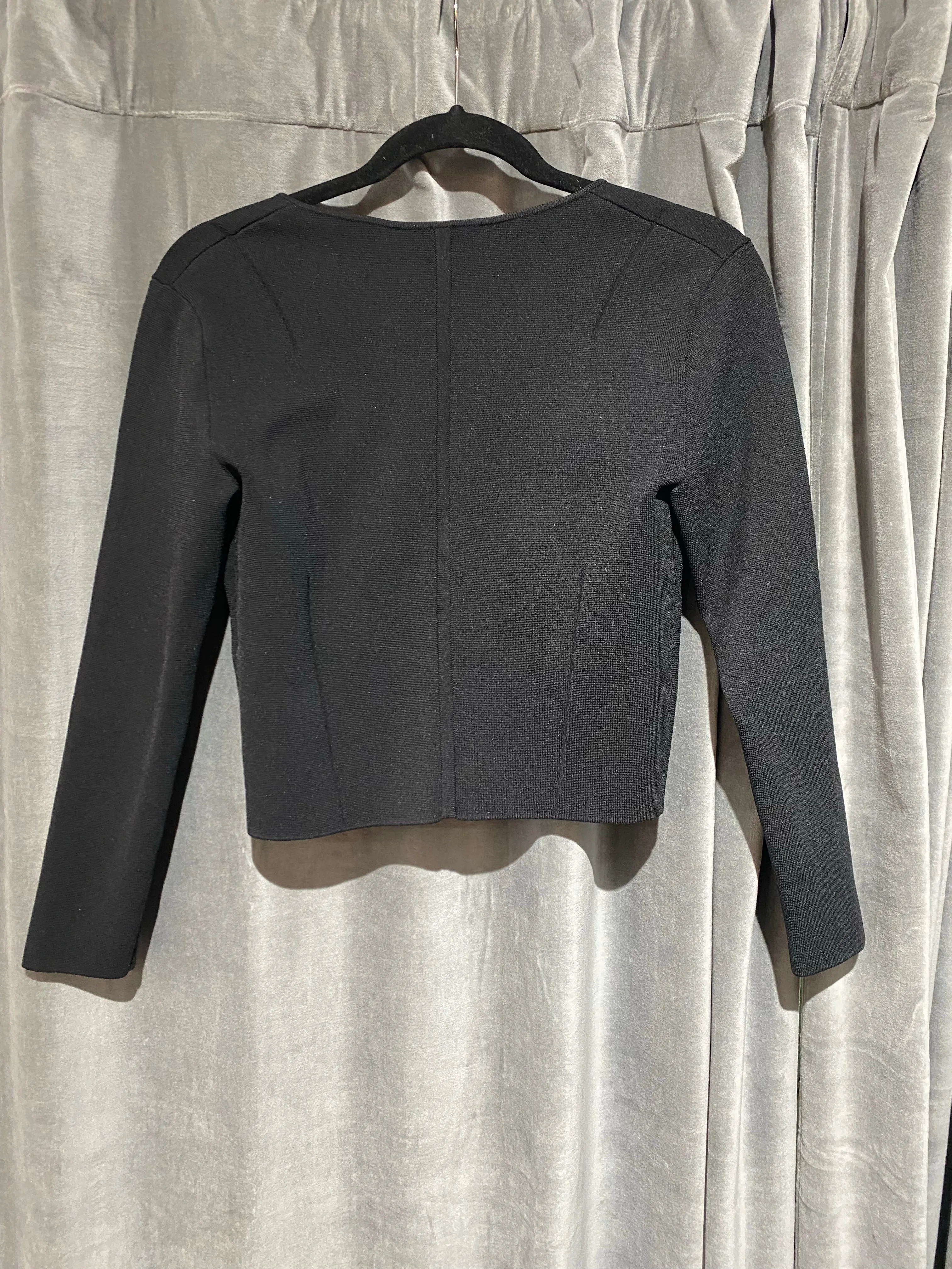 LK Bennett Black Cropped Long Sleeve Knit Cardigan