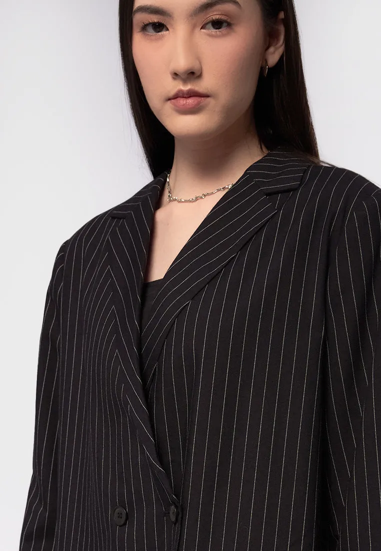 Long Sleeve Blazer with Open Back