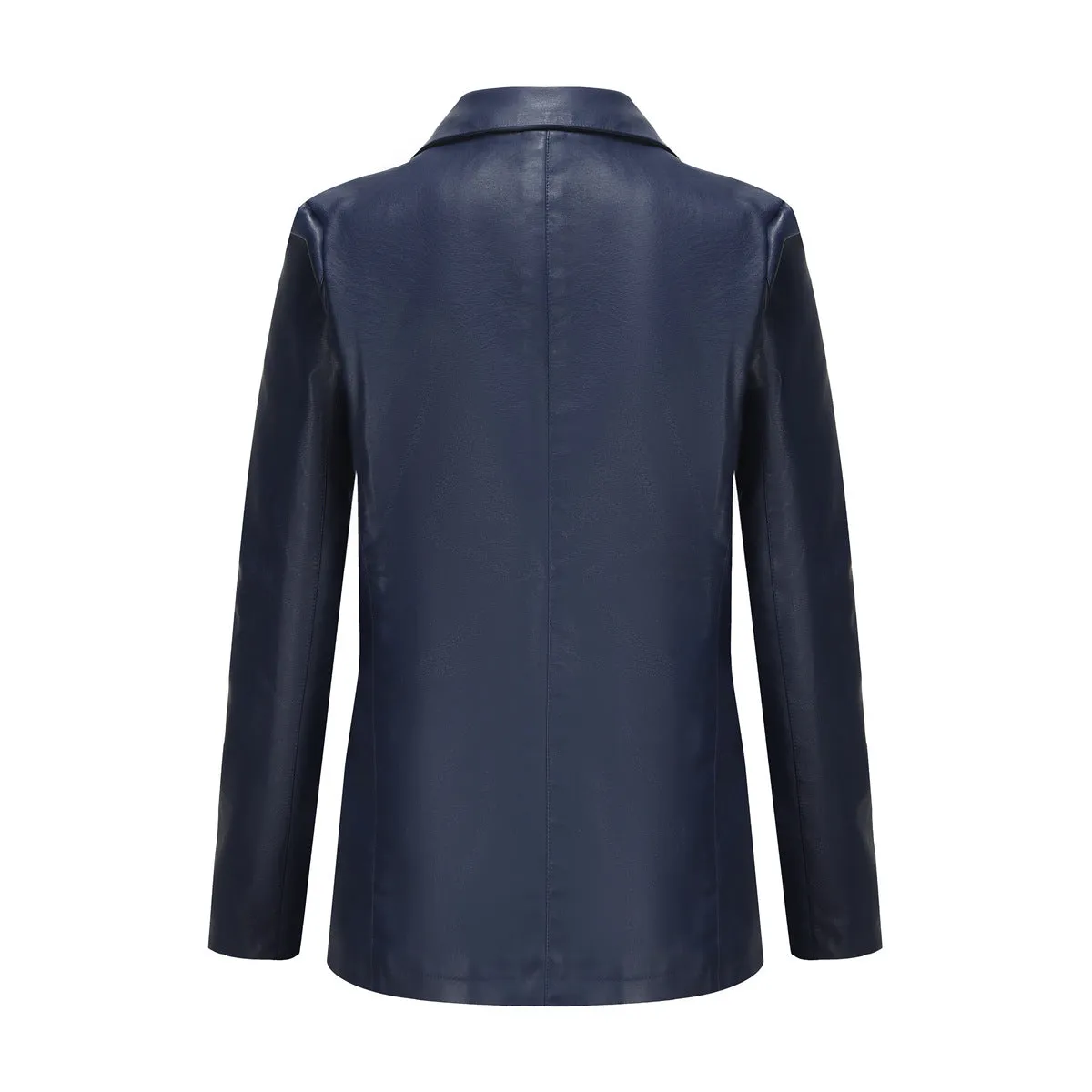 Long Sleeve Single Button PU Blazer