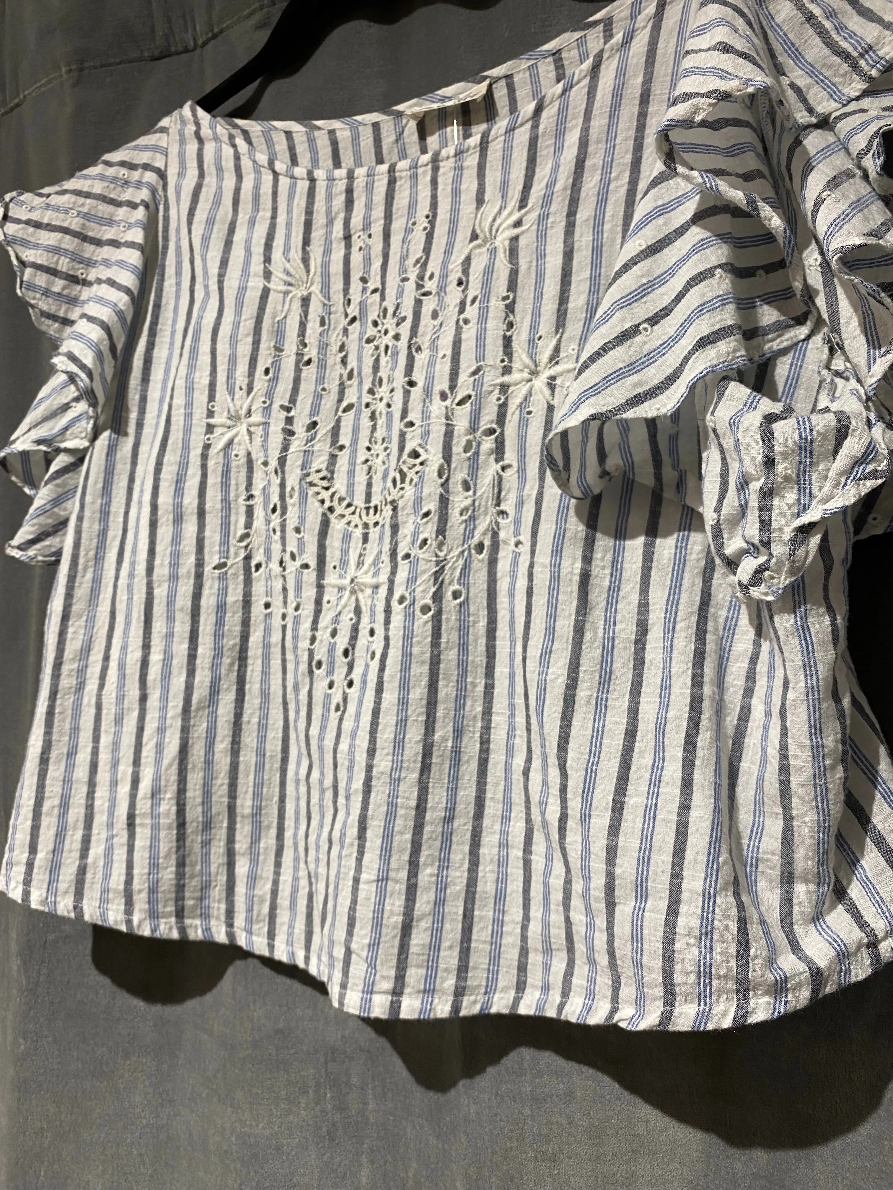 Love Shack Fancy Striped Cropped Top