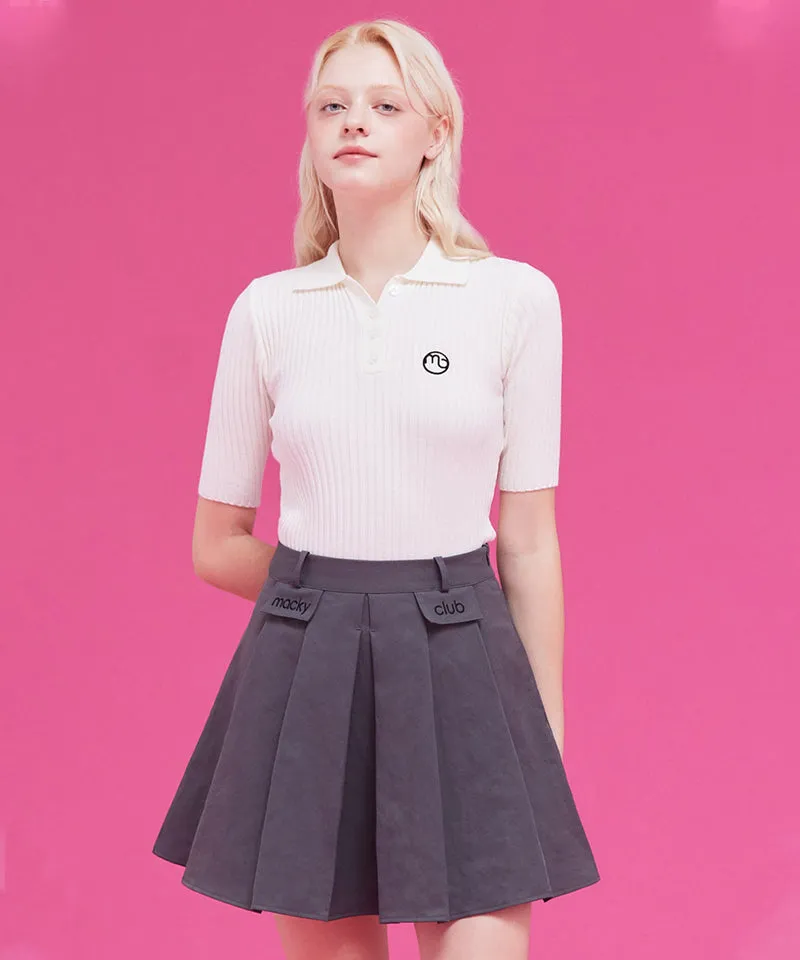 MACKY Golf: Gentle Pleats Skirt - Charcoal