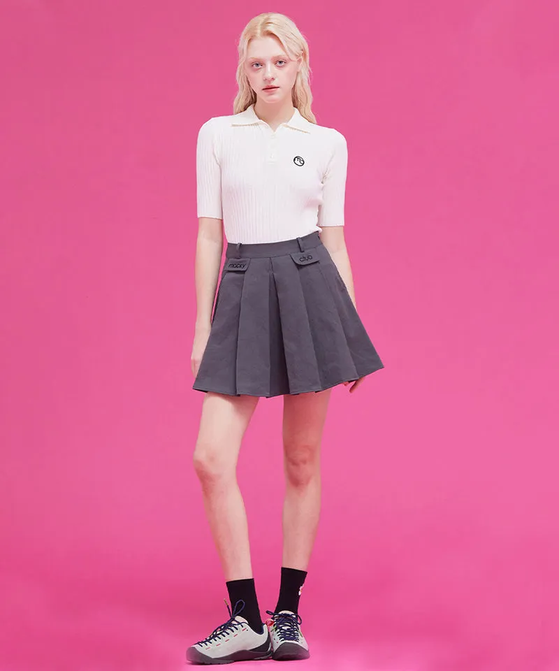 MACKY Golf: Gentle Pleats Skirt - Charcoal