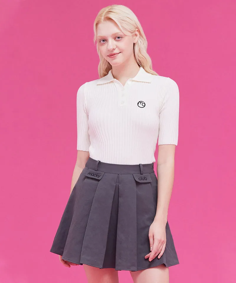 MACKY Golf: Gentle Pleats Skirt - Charcoal