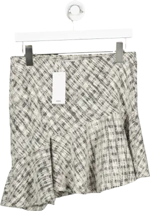 MANGO Cream / Black Tweed Flippy Mini Skirt BNWT UK M