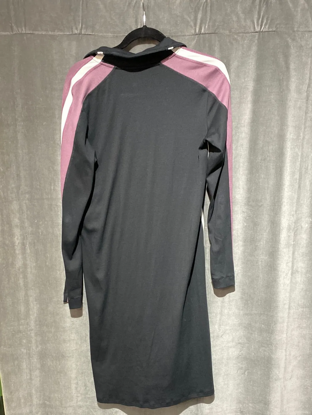 MARC CAIN SPORT Black Long Sleeve Cotton Stretch Half Zip Dress