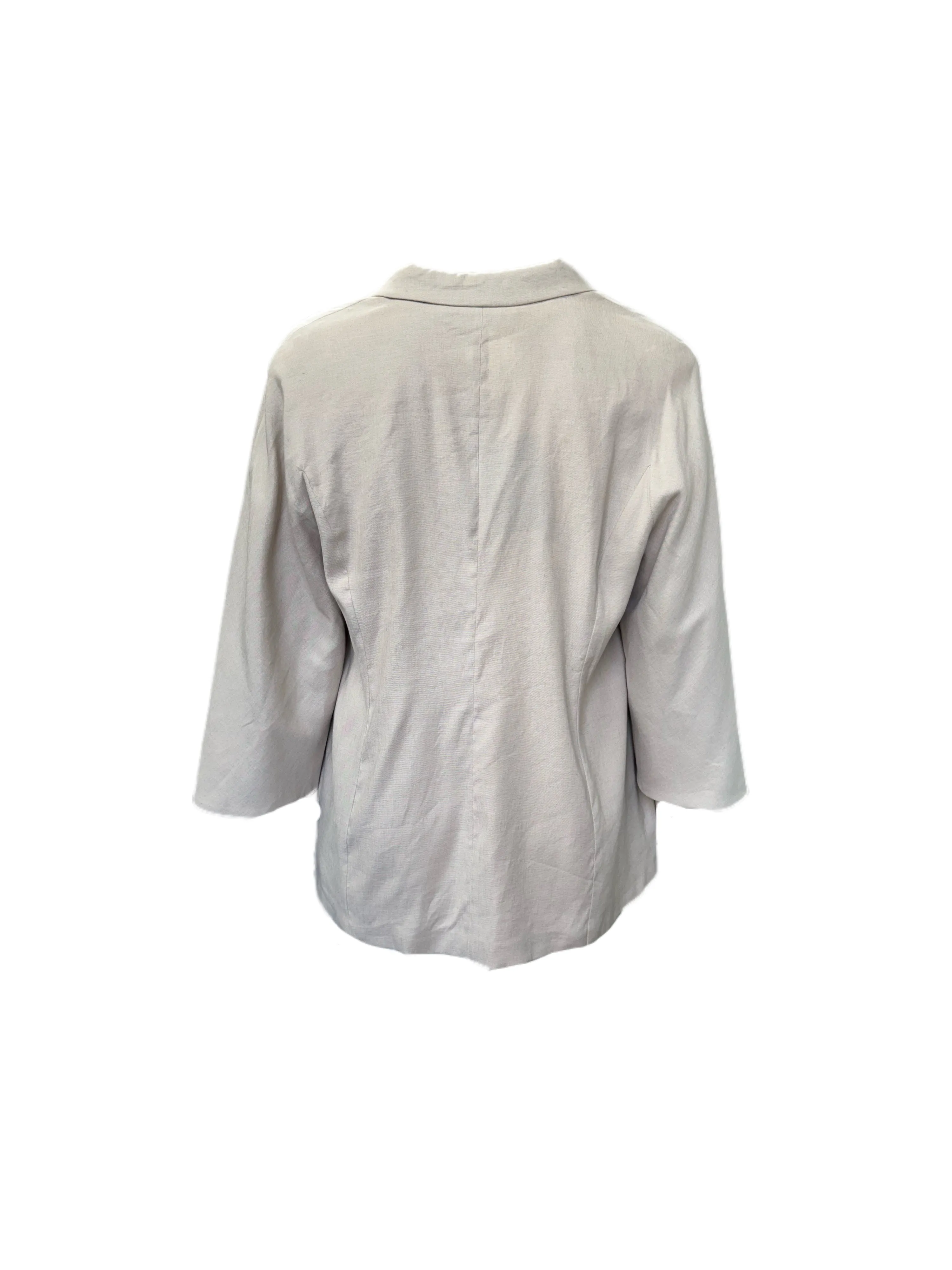 Marina Rinaldi Women's Beige Corner Button Down Blazer NWT