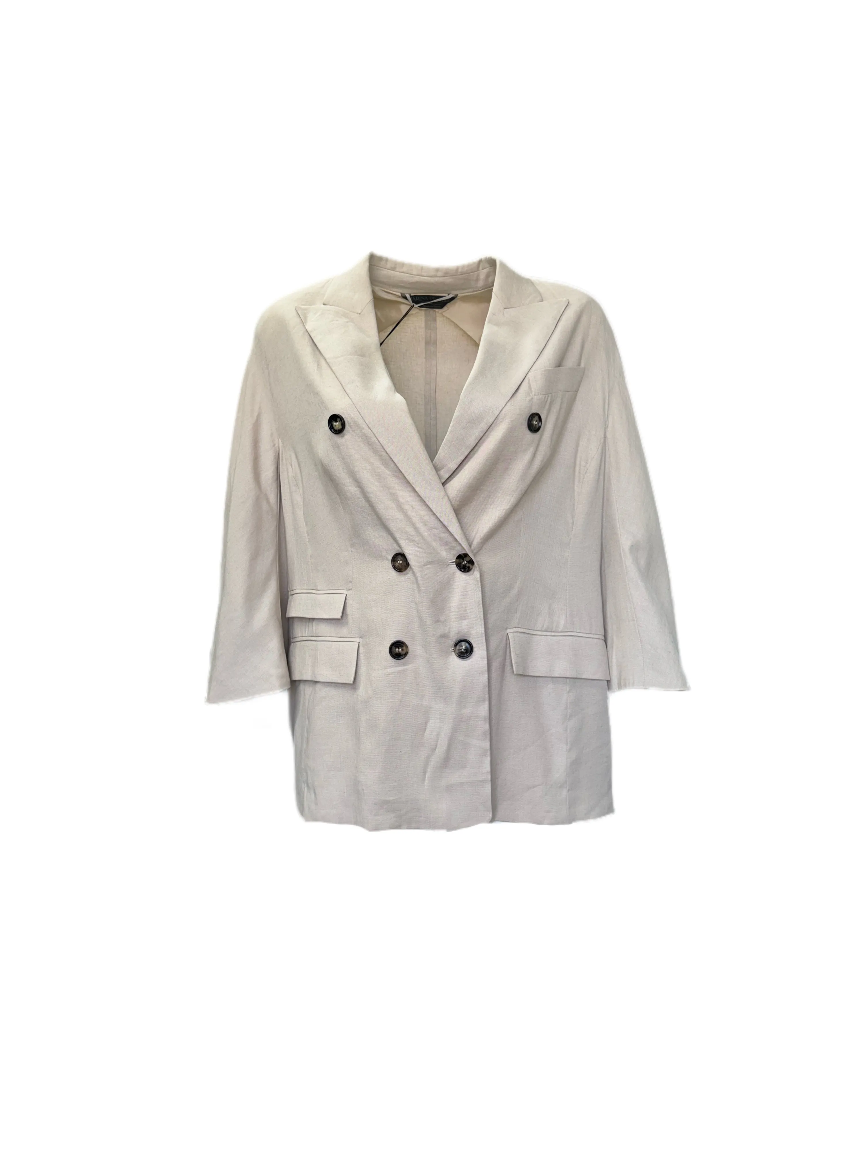Marina Rinaldi Women's Beige Corner Button Down Blazer NWT