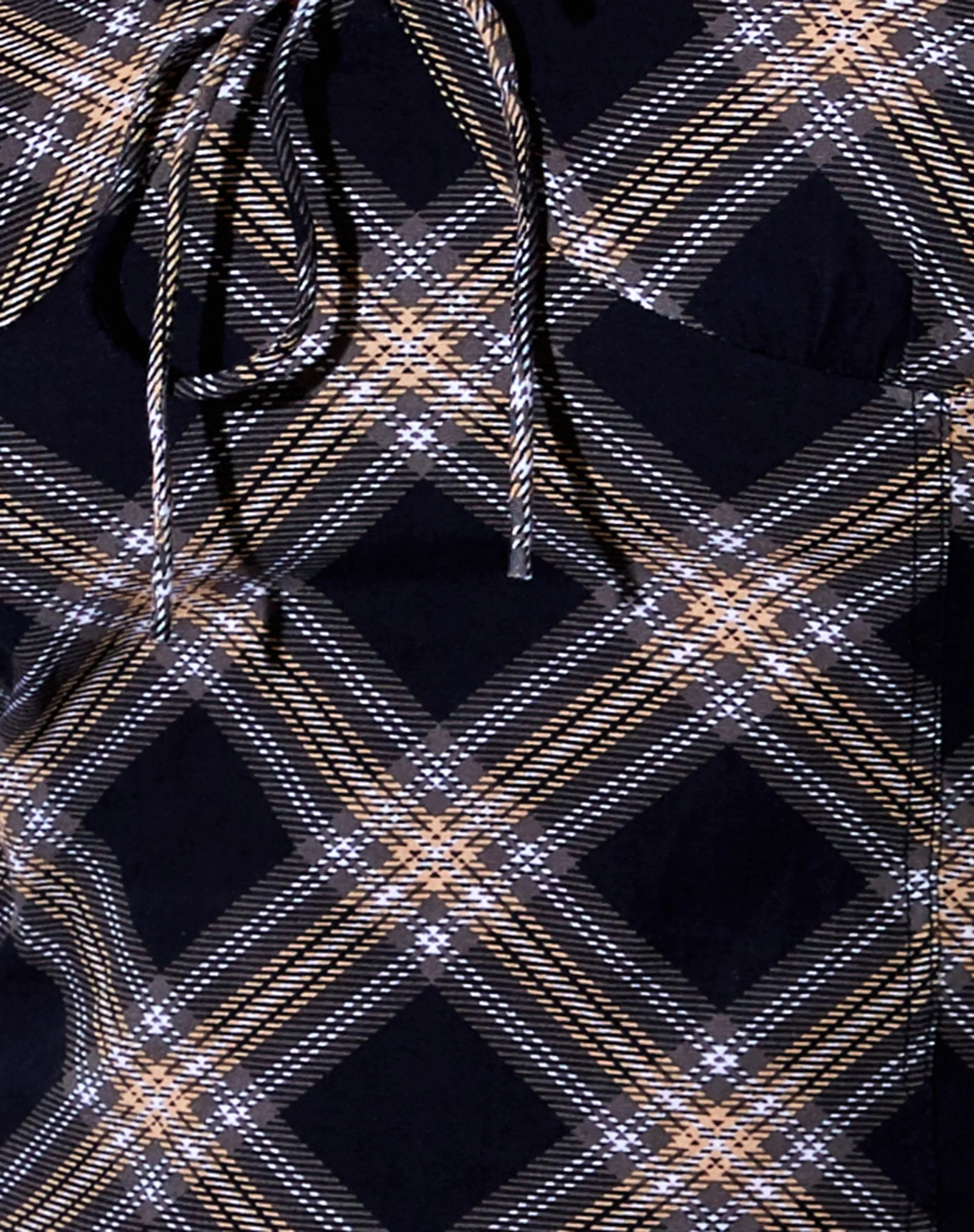 Mazu Top in 20's Check Black and Grey