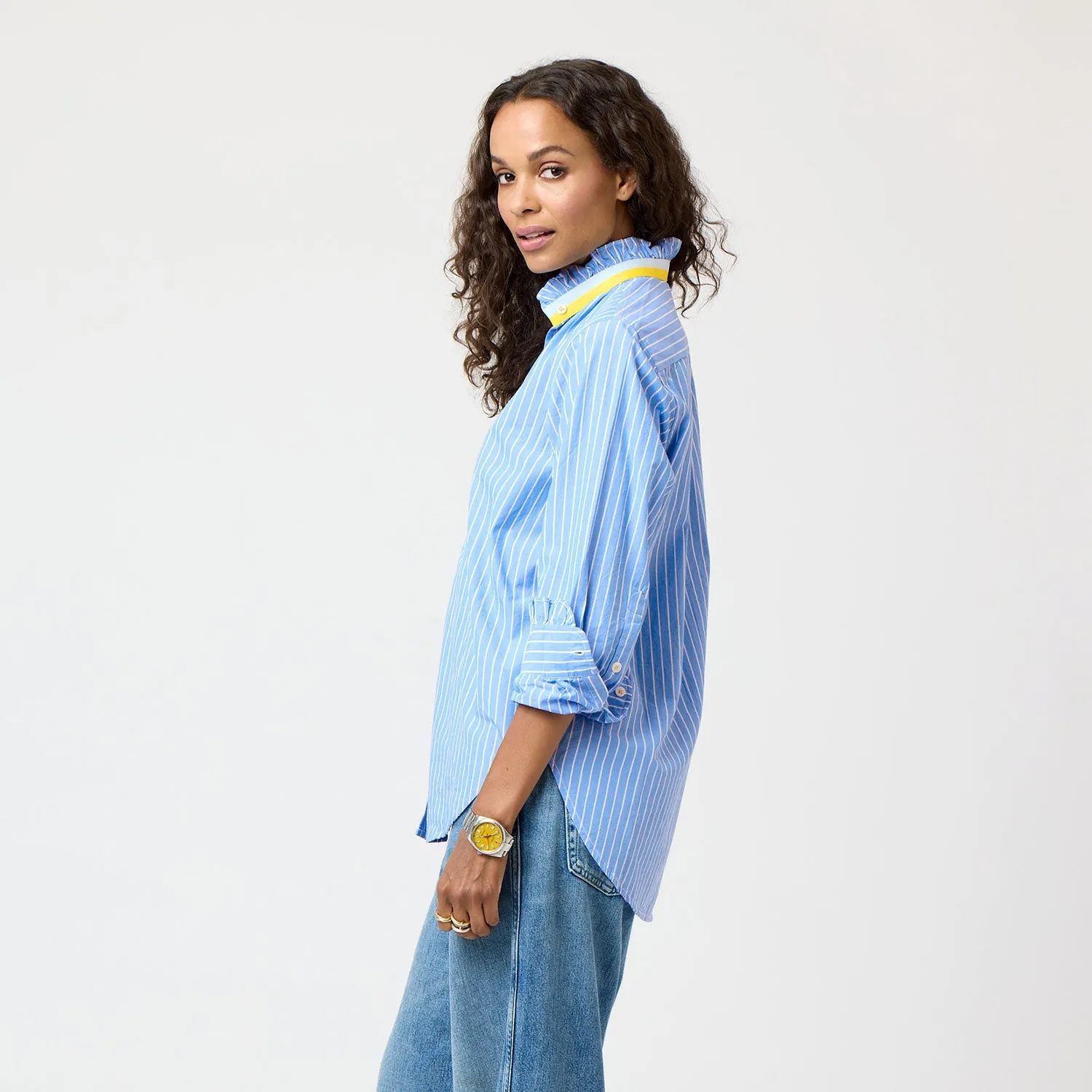 Mia Stripe Ruffle Shirt