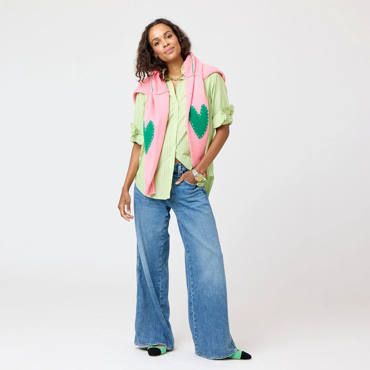 Mia Stripe Ruffle Shirt