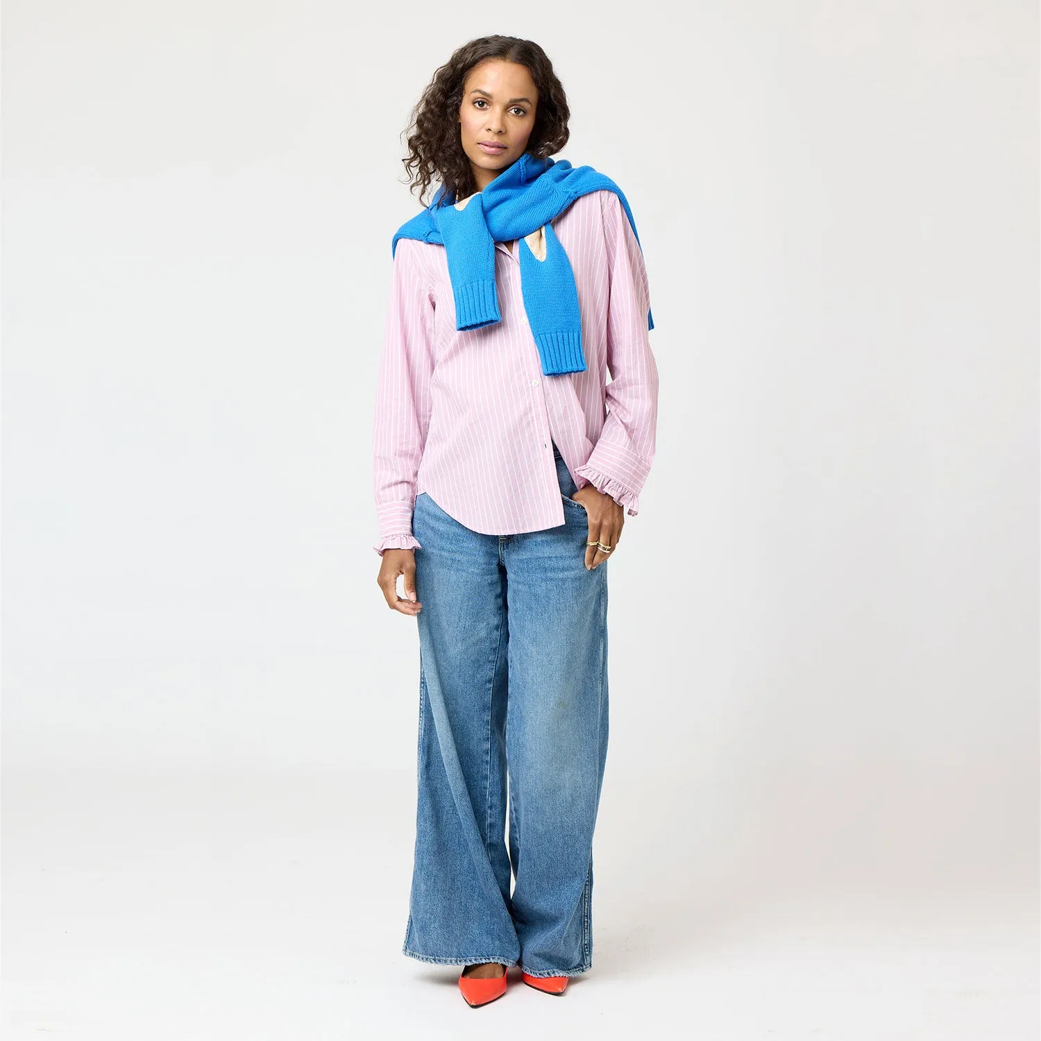 Mia Stripe Ruffle Shirt