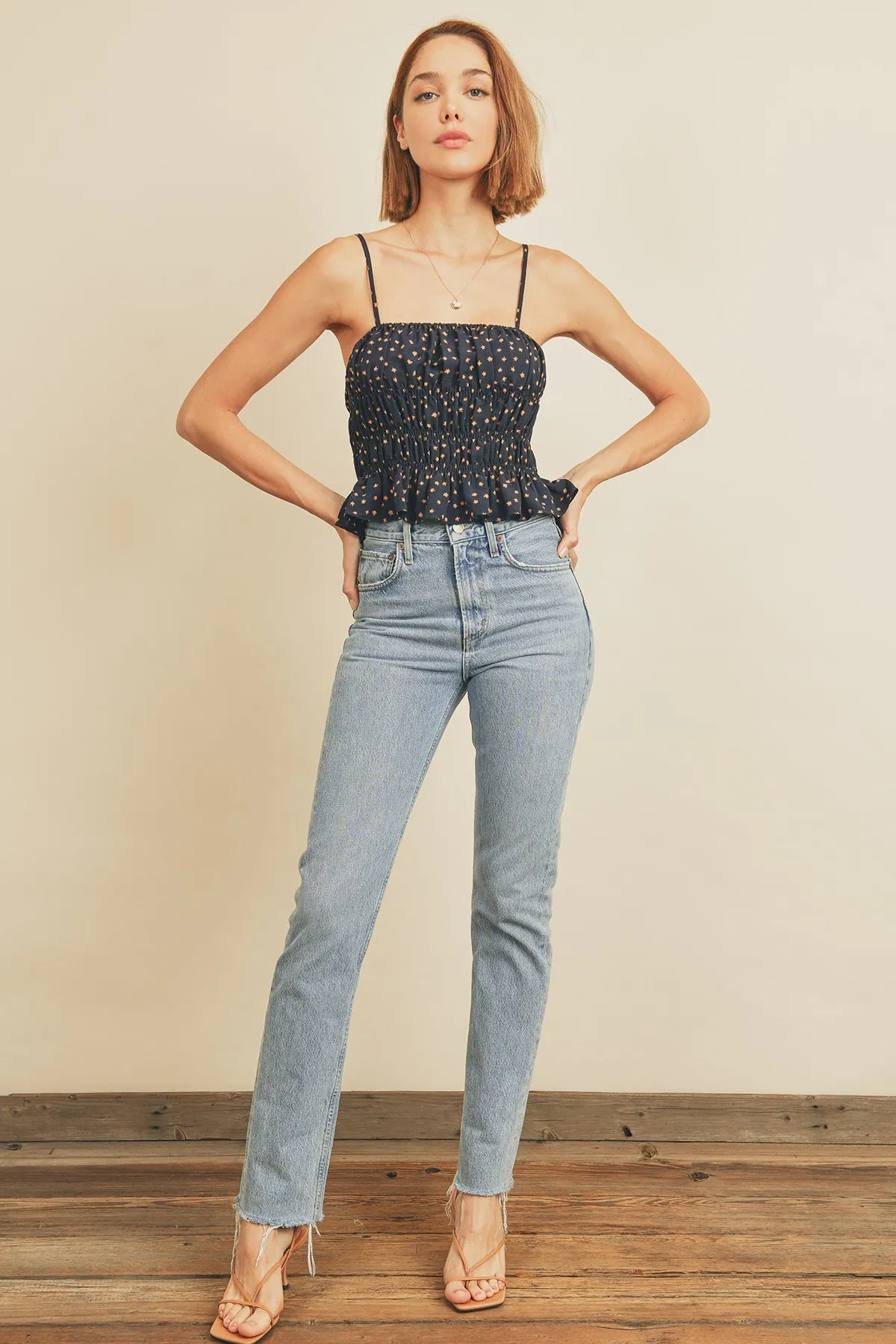 Midnight Summer Smocked Cami Top
