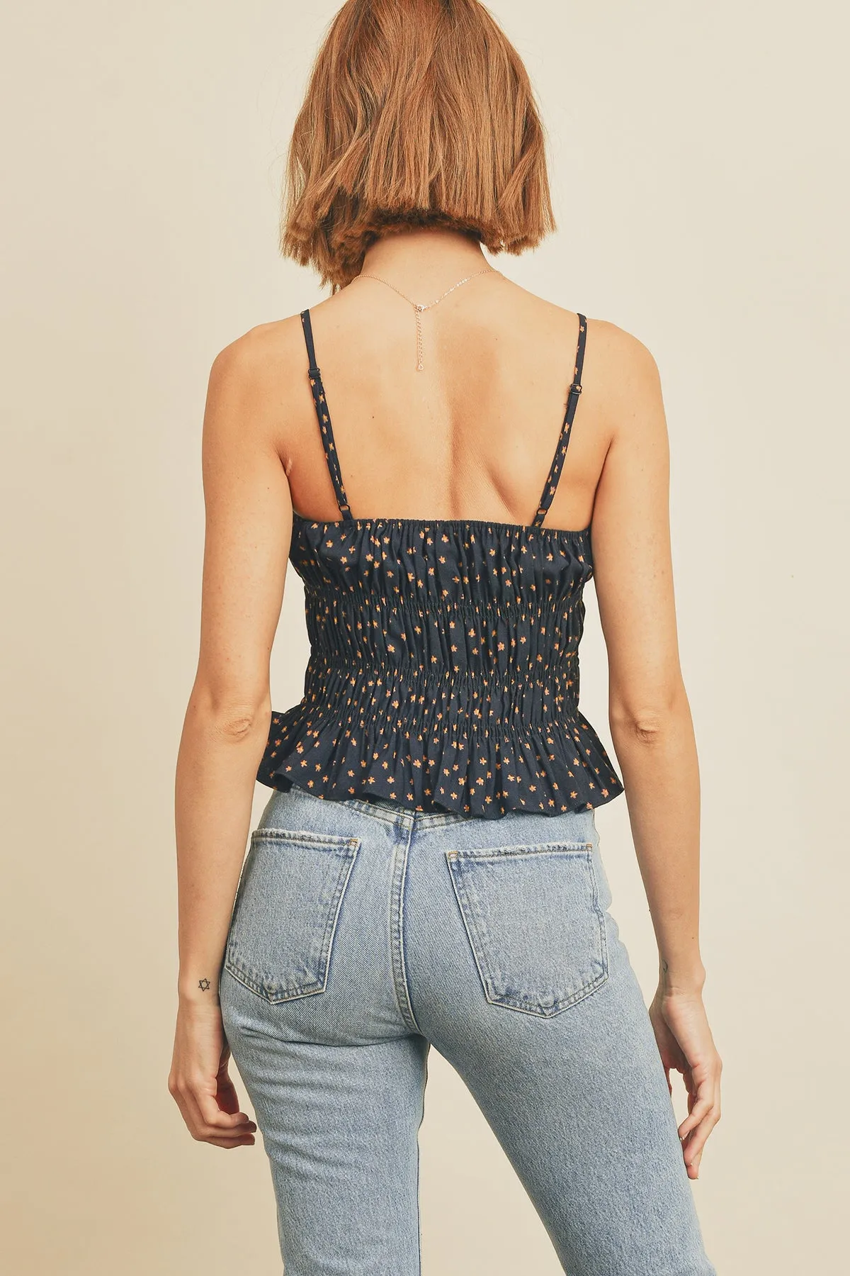 Midnight Summer Smocked Cami Top