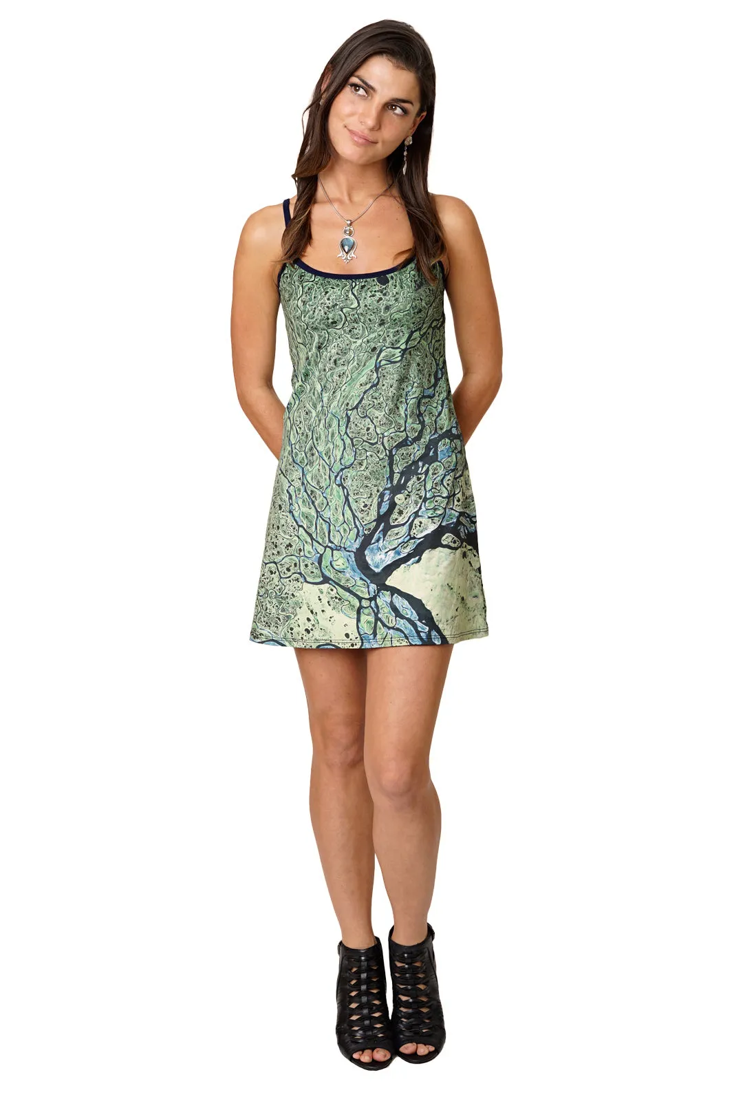 Mini Dress-Earthscapes Organic Pattern Clothing-Lena Delta