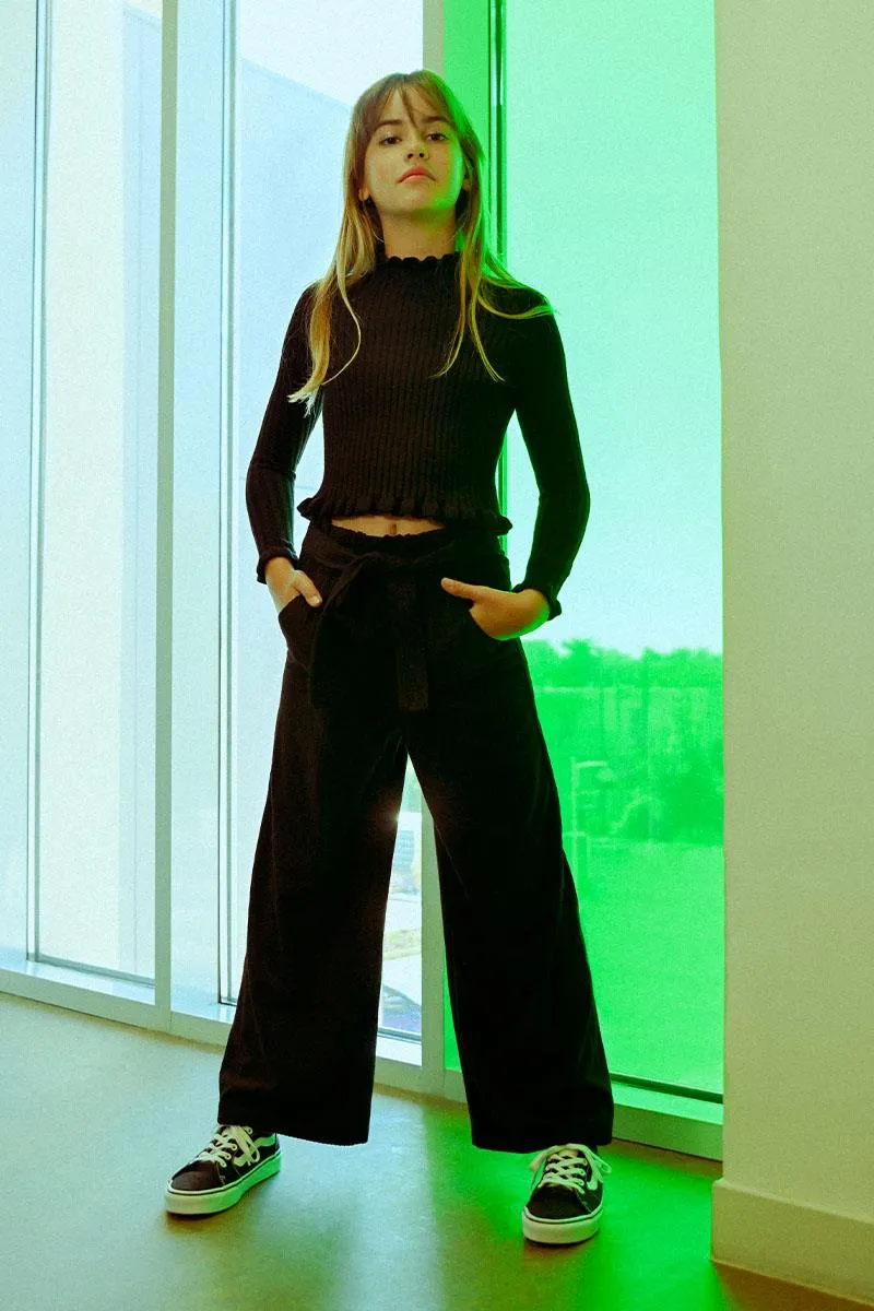 Molly Bracken Girl Velvet Paperbag Pant