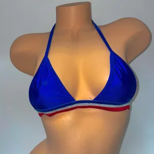 MULTI COLORED BAND BIKINI TOP