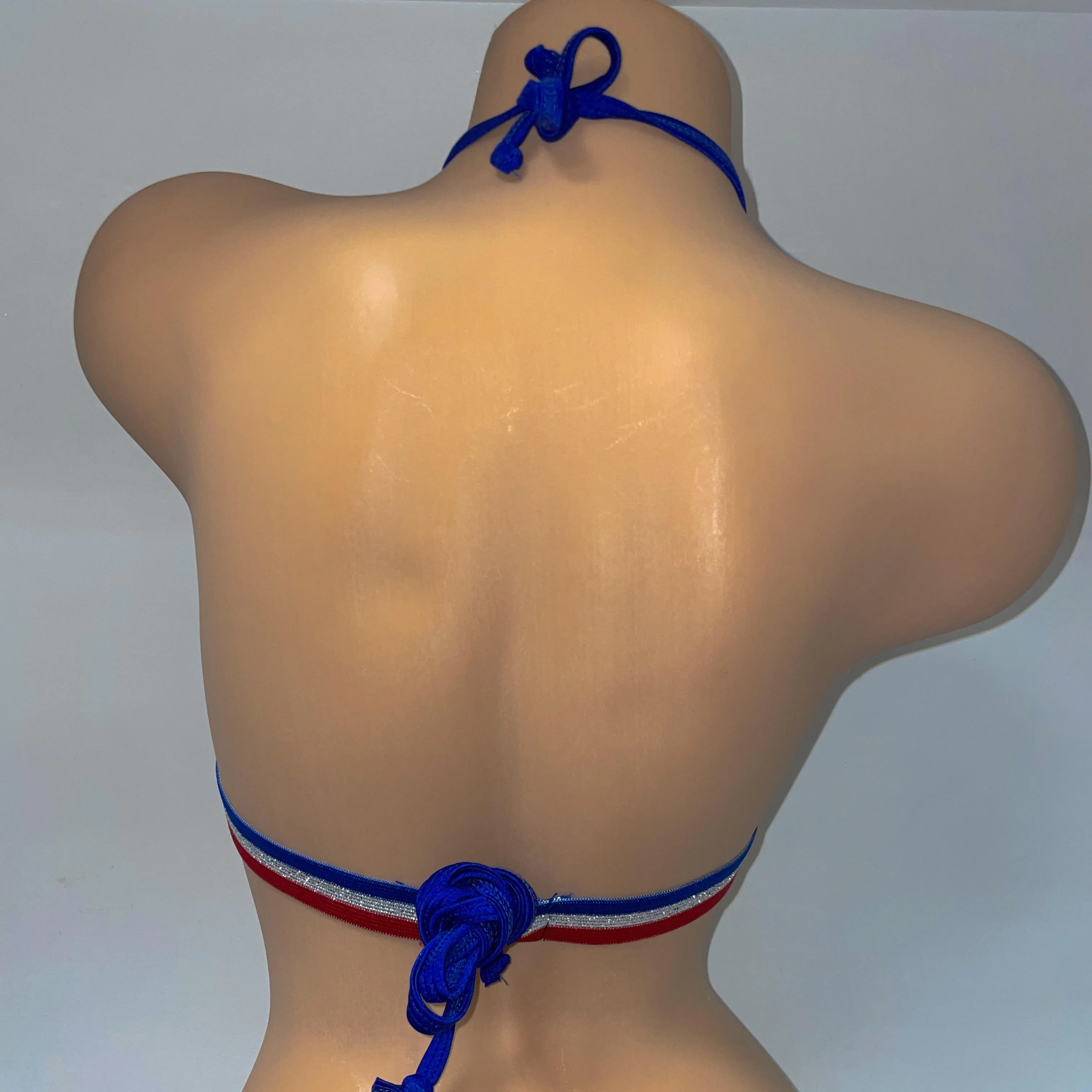 MULTI COLORED BAND BIKINI TOP