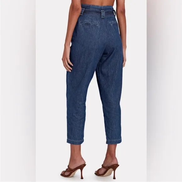 NWOT L’Agence Violette High Rise Paper Bag Waist Tapered Leg Denim Jeans Size 25