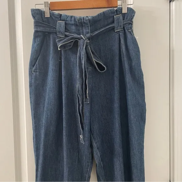 NWOT L’Agence Violette High Rise Paper Bag Waist Tapered Leg Denim Jeans Size 25
