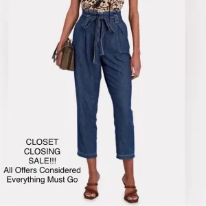 NWOT L’Agence Violette High Rise Paper Bag Waist Tapered Leg Denim Jeans Size 25