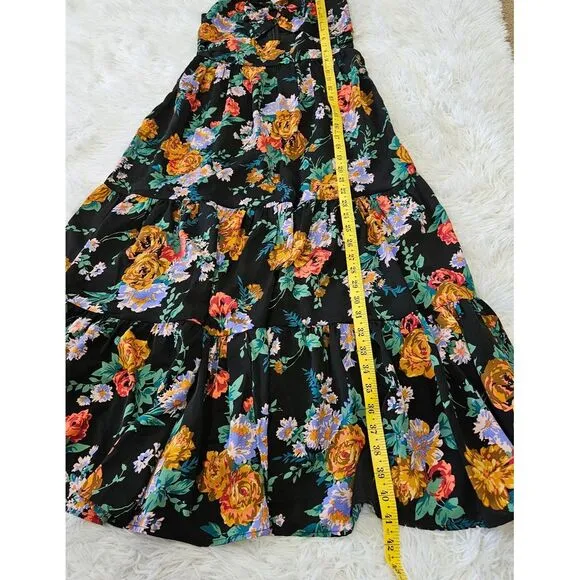 NWT AQUA Exclusive Floral Cutout Tiered Sleeveless‎ Boho Midi Dress Sz XS