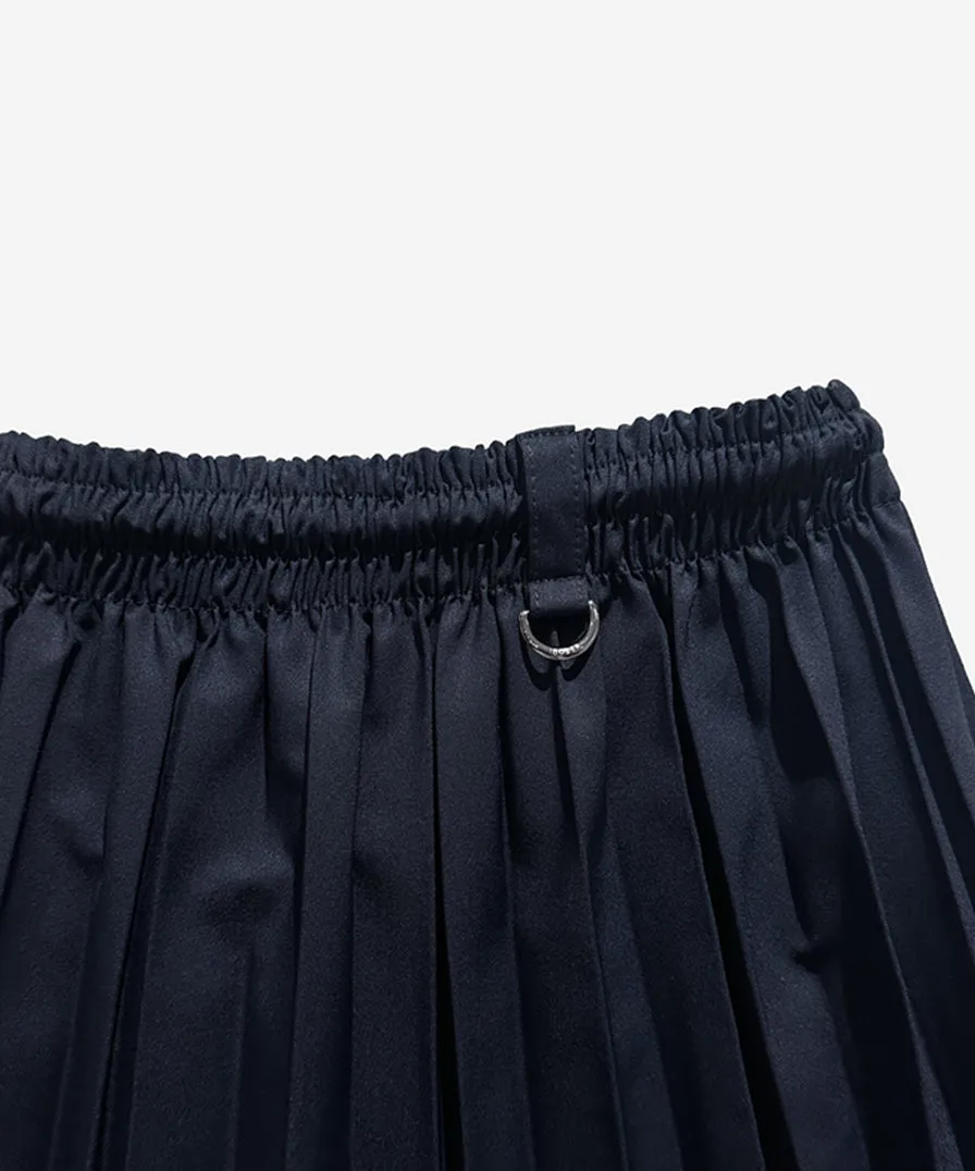 OBER Golf Banding Pleated Skirt - Navy