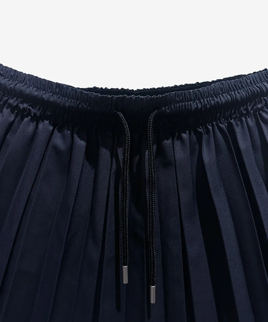 OBER Golf Banding Pleated Skirt - Navy