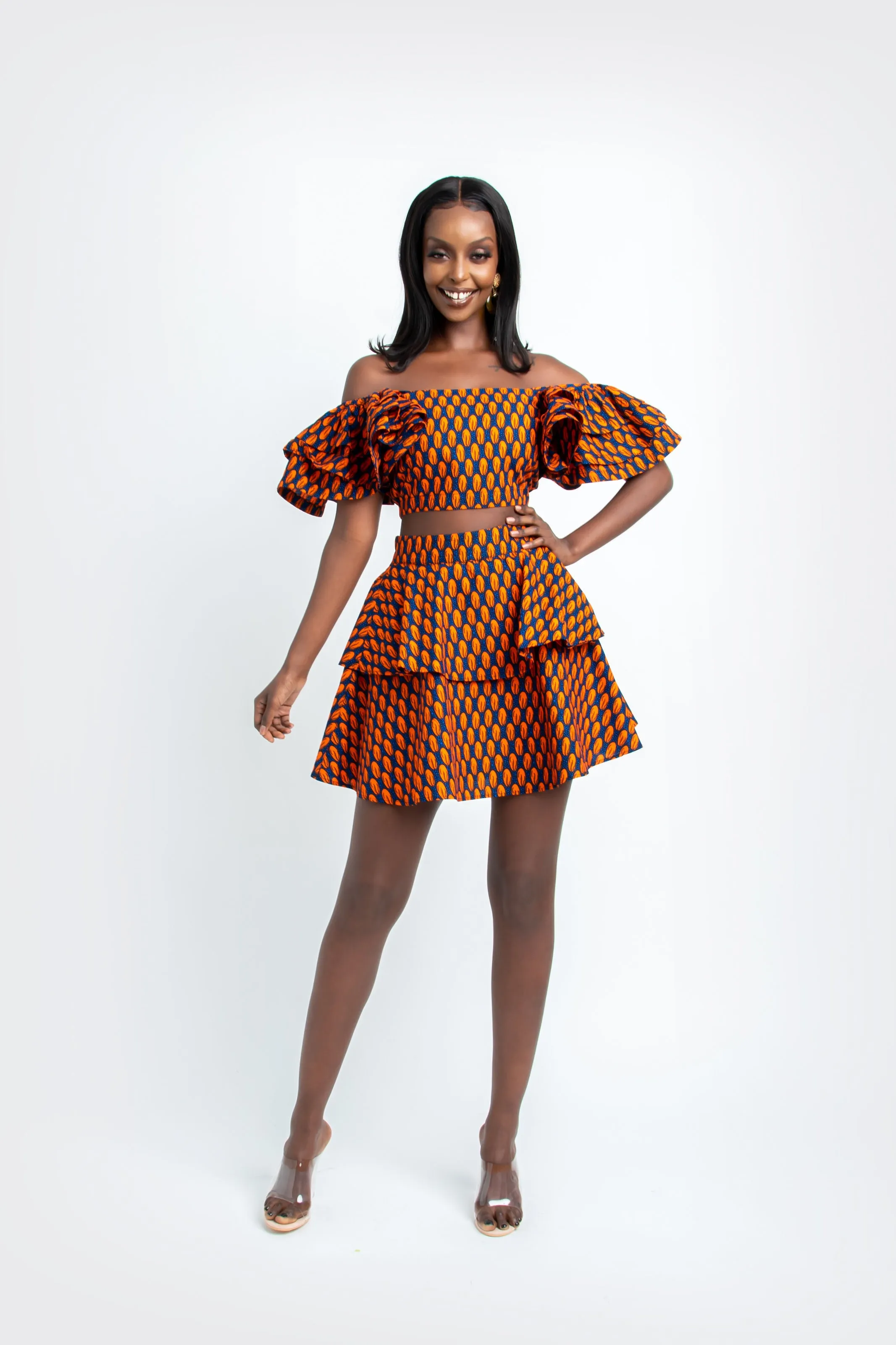 OMOLARA African Print Layered Mini Skirt