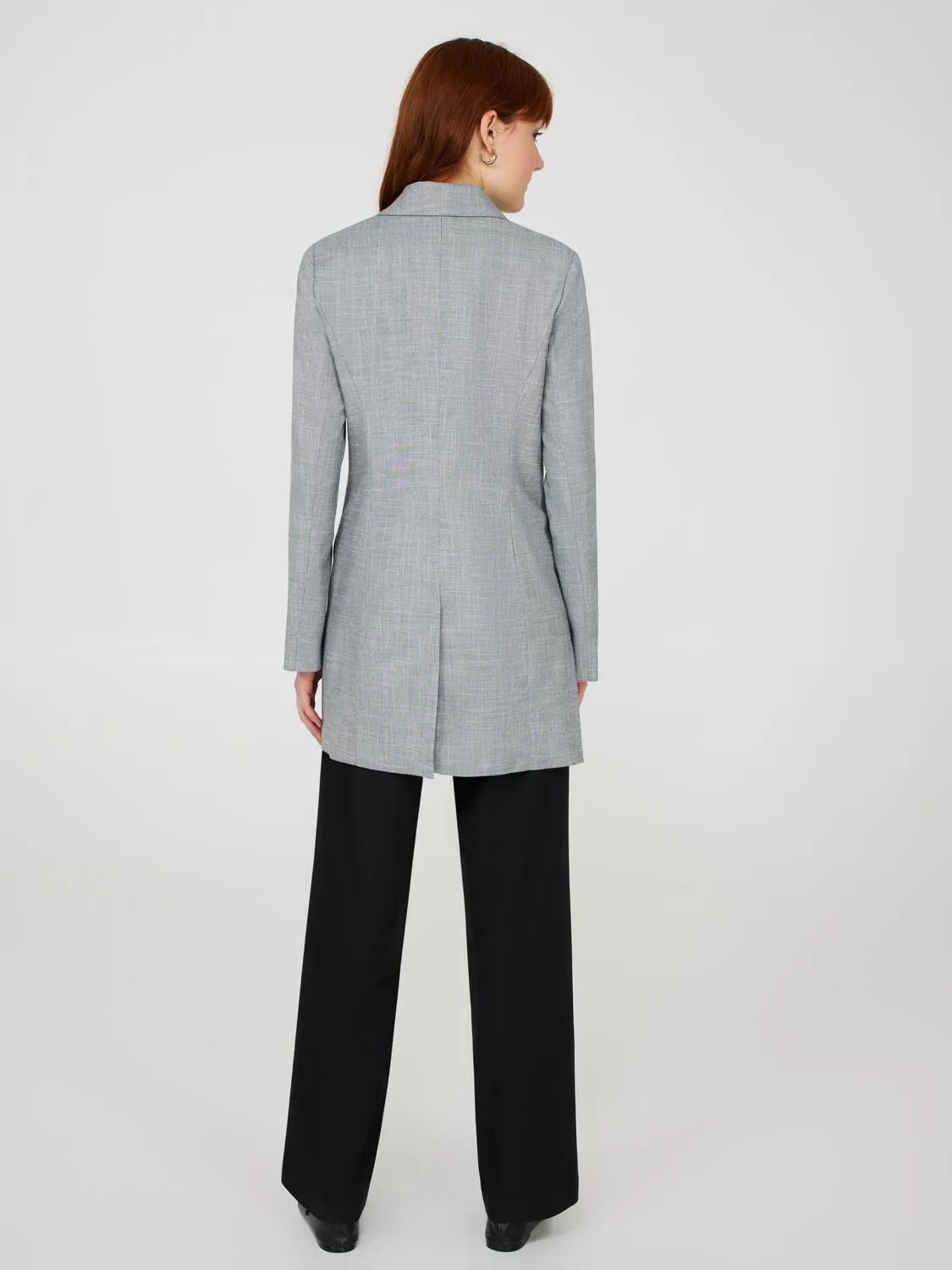 Open-Front Long Blazer