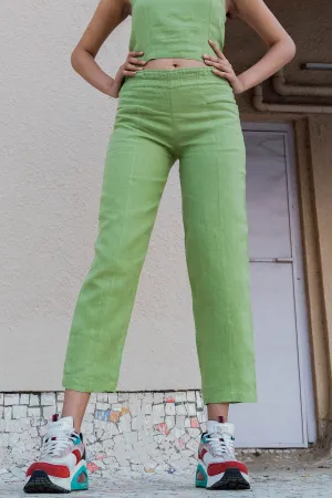 Organic Linen Tapered Leg Gardenia Pants