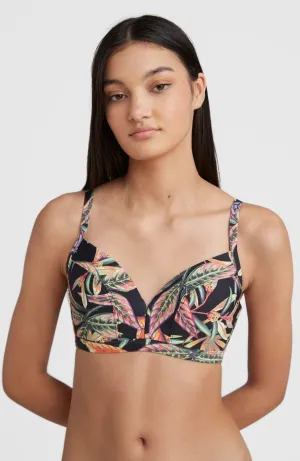 Panama Bikini Oberteil B/E Cup-Größe | Black Tropical Flower