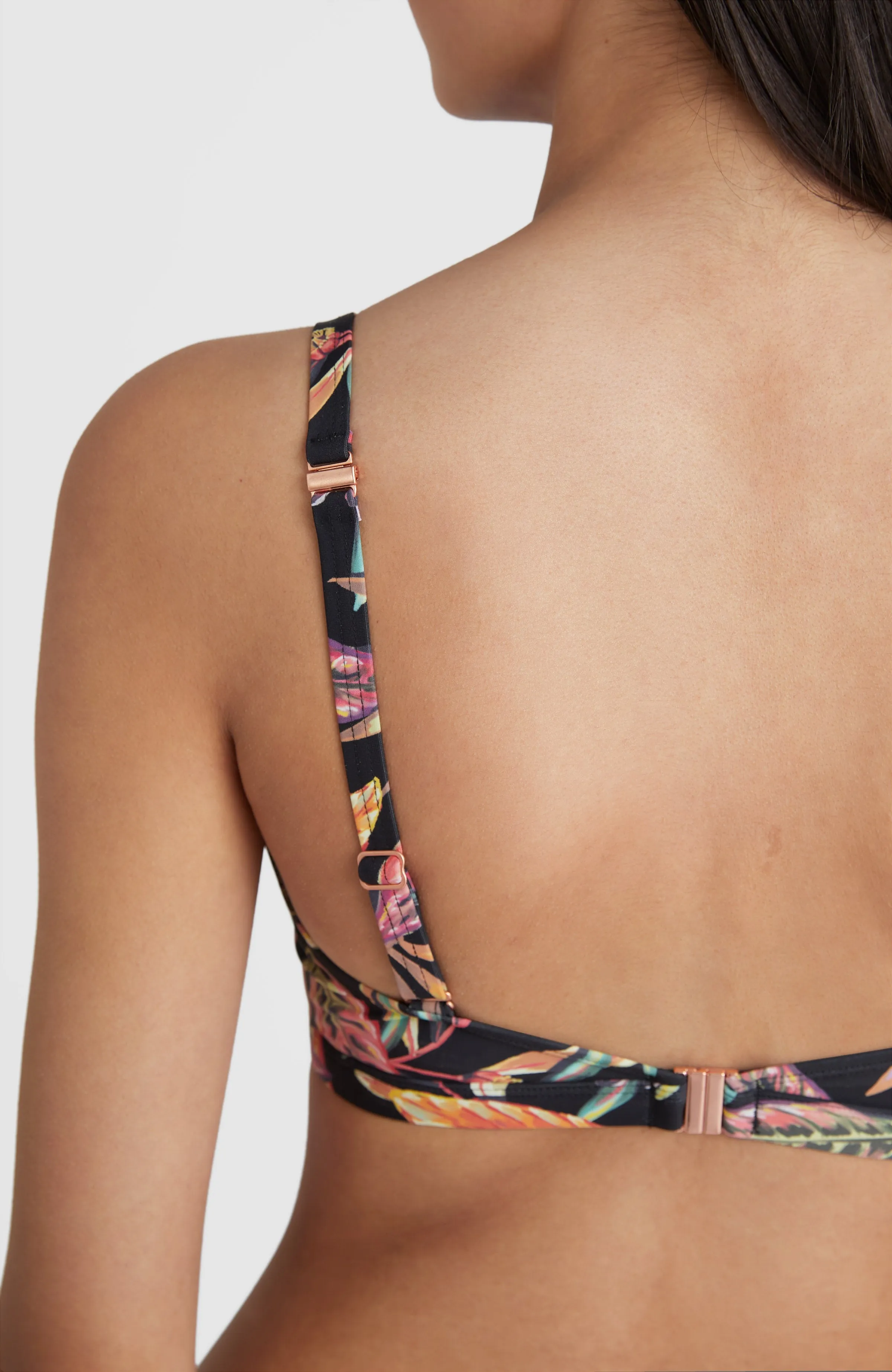 Panama Bikini Oberteil B/E Cup-Größe | Black Tropical Flower