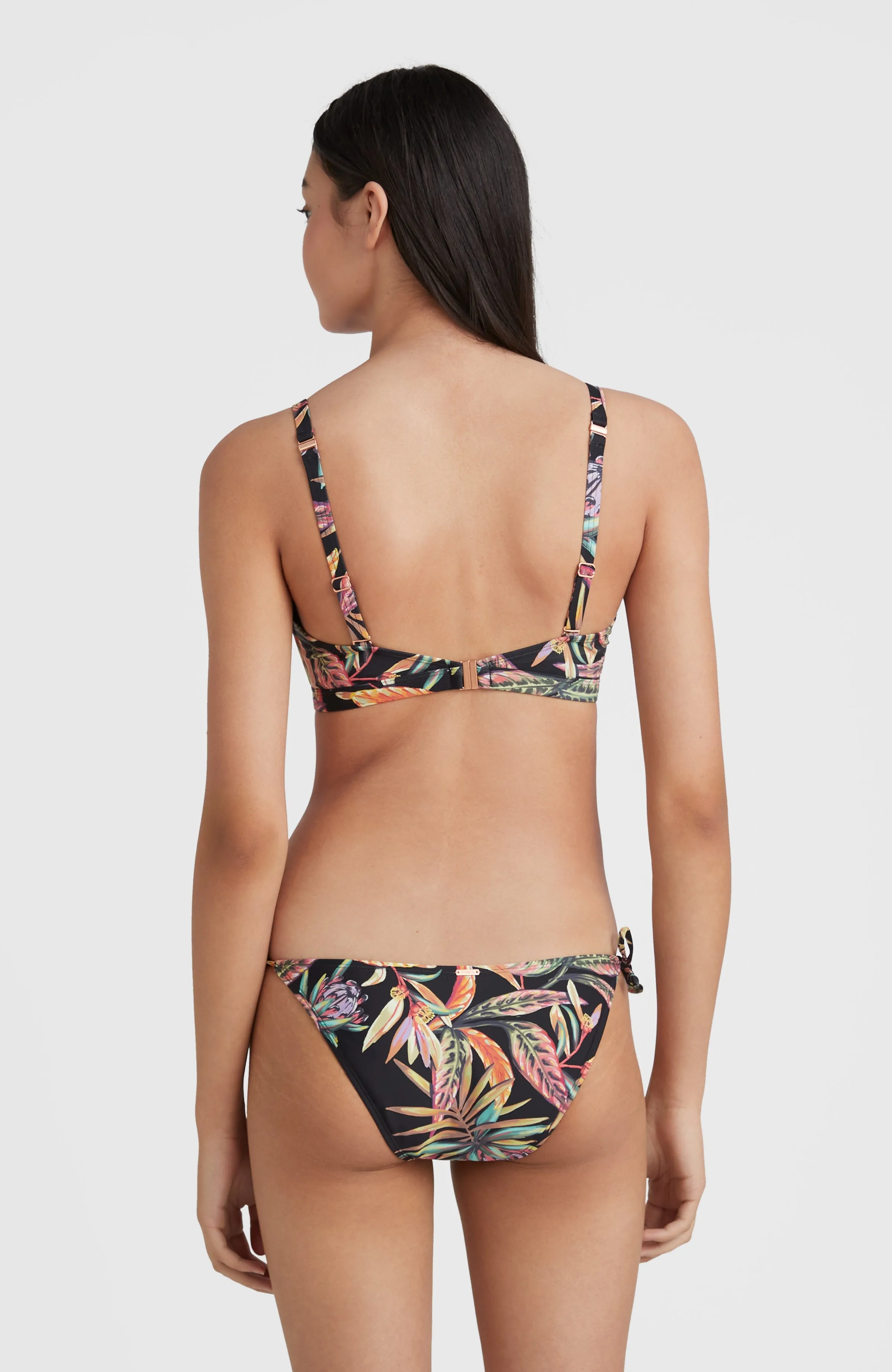 Panama Bikini Oberteil B/E Cup-Größe | Black Tropical Flower