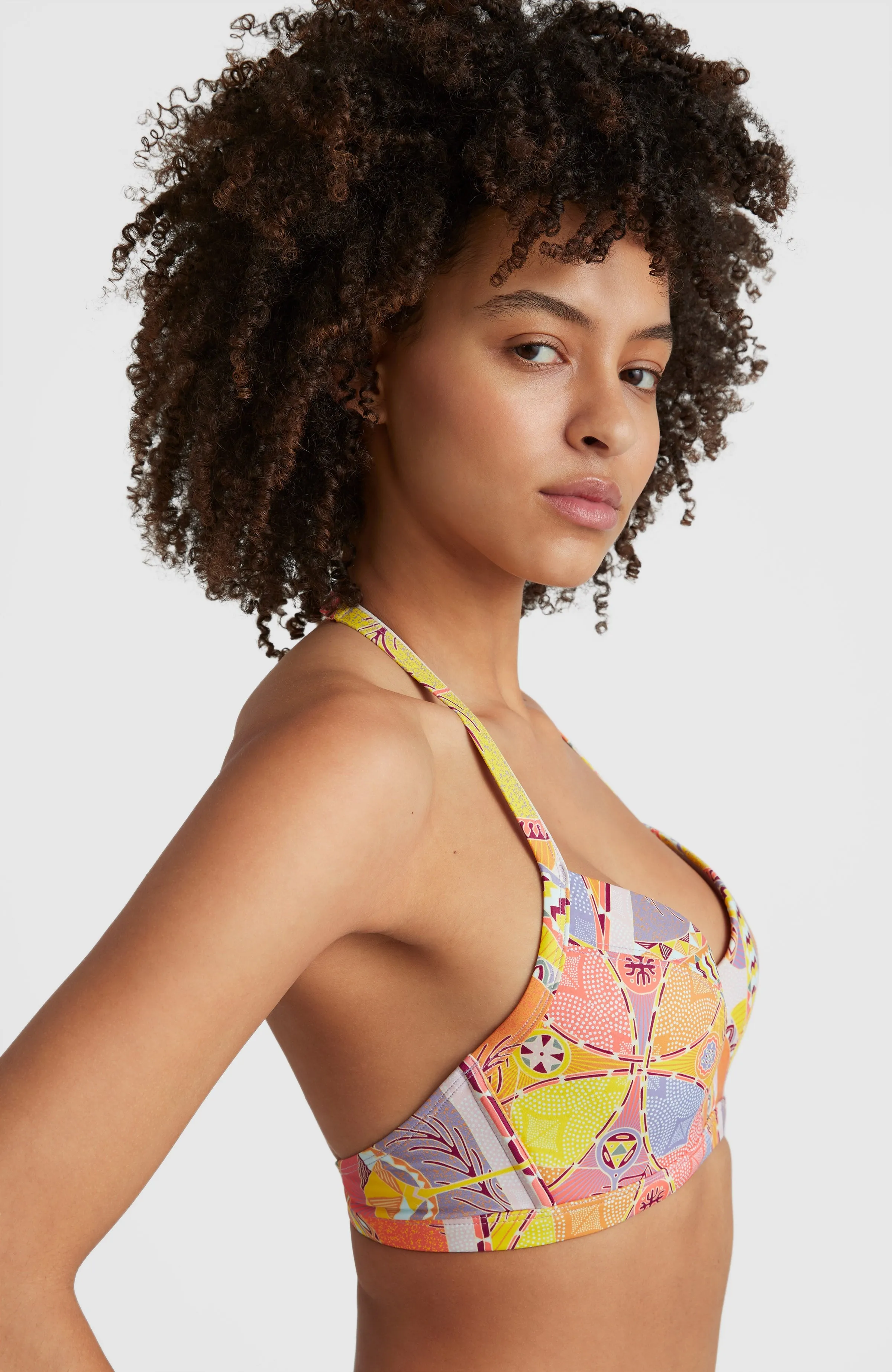 Panama Bikini Oberteil B/E Cup-Größe | Yellow Scarf Print