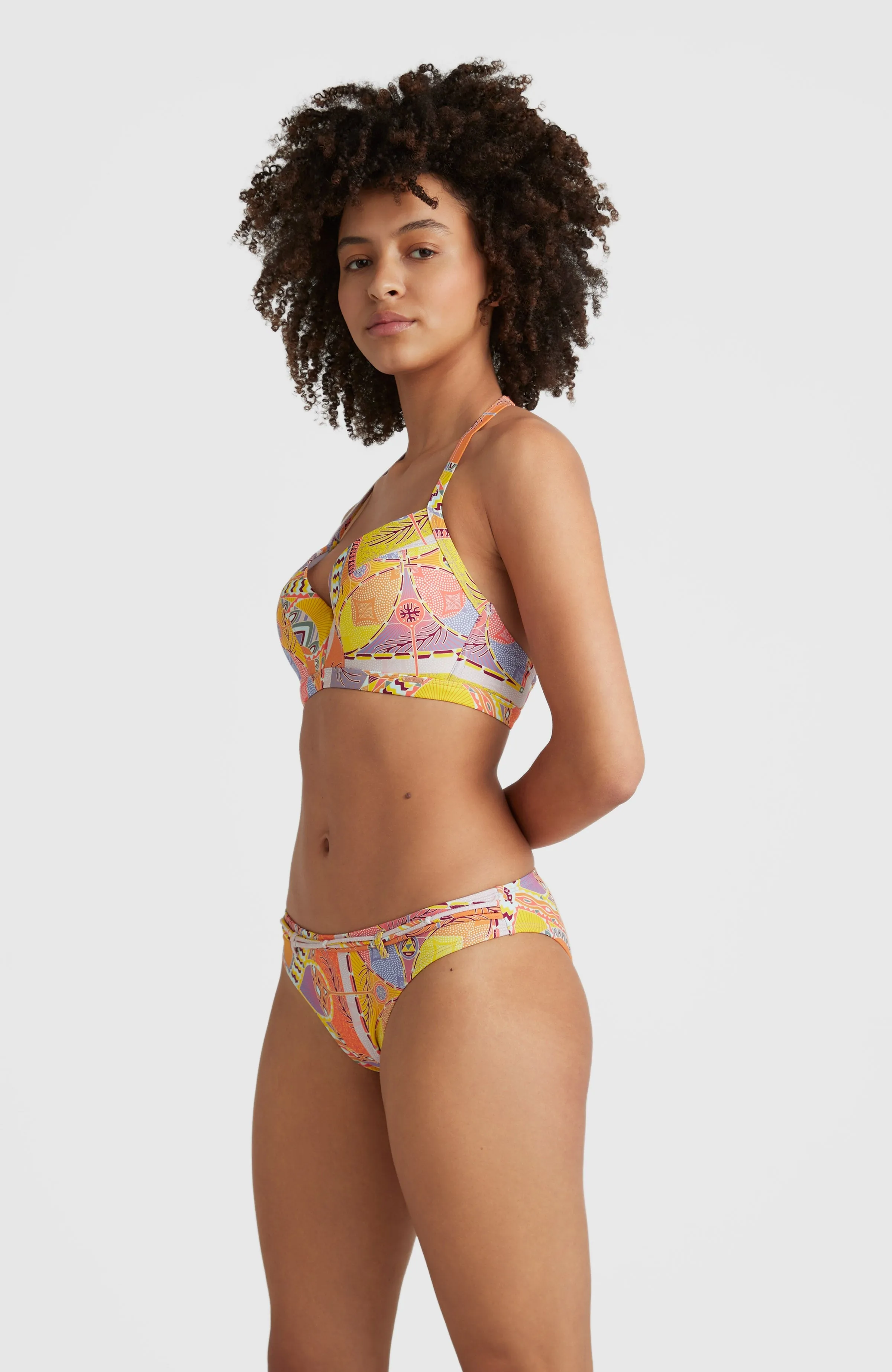 Panama Bikini Oberteil B/E Cup-Größe | Yellow Scarf Print