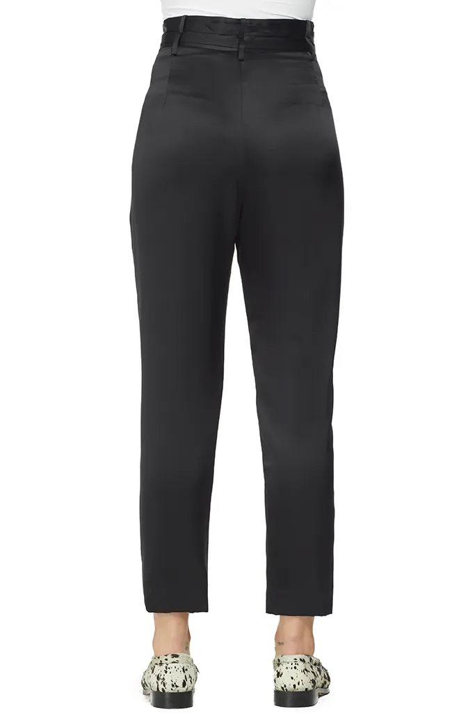 Paperbag Cropped Trouser (Black)