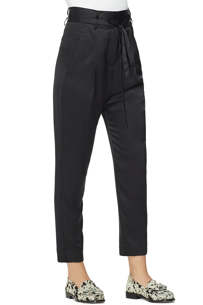 Paperbag Cropped Trouser (Black)