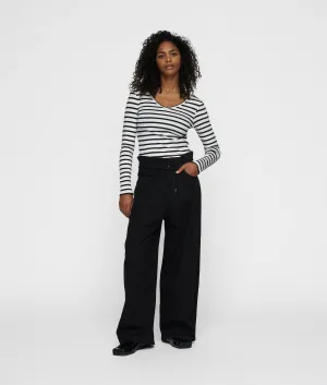 paperbag wide leg pants | black