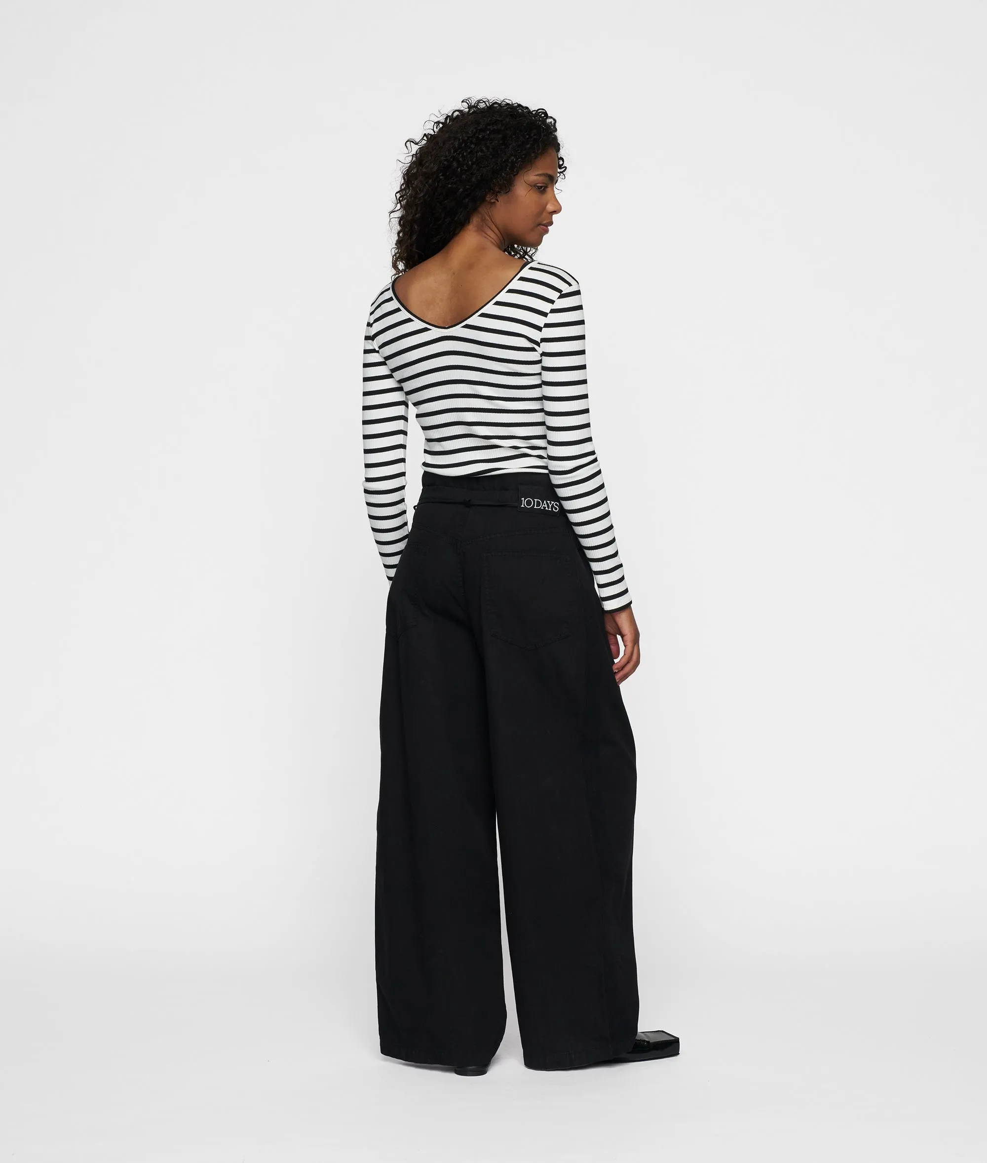 paperbag wide leg pants | black