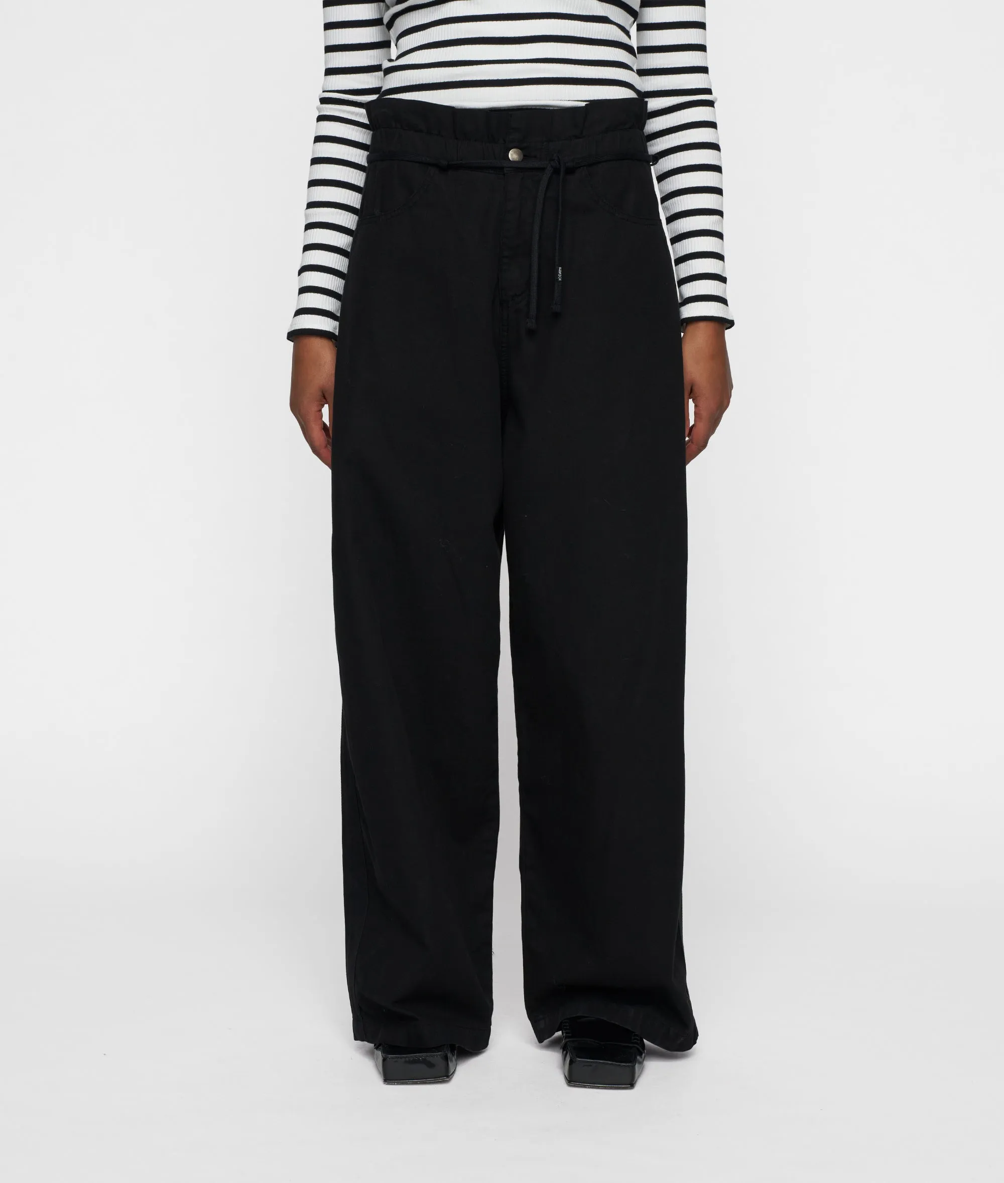 paperbag wide leg pants | black