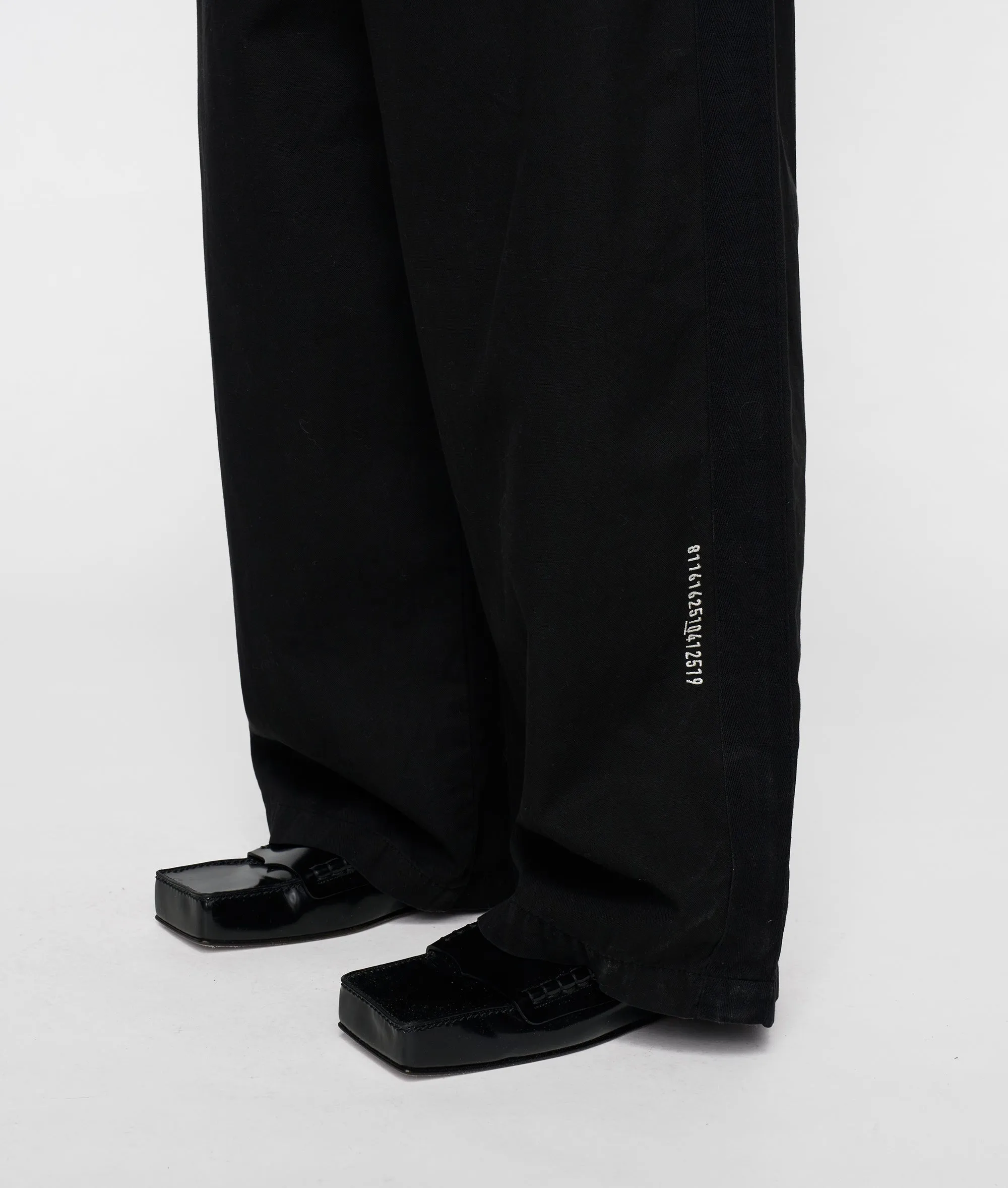 paperbag wide leg pants | black