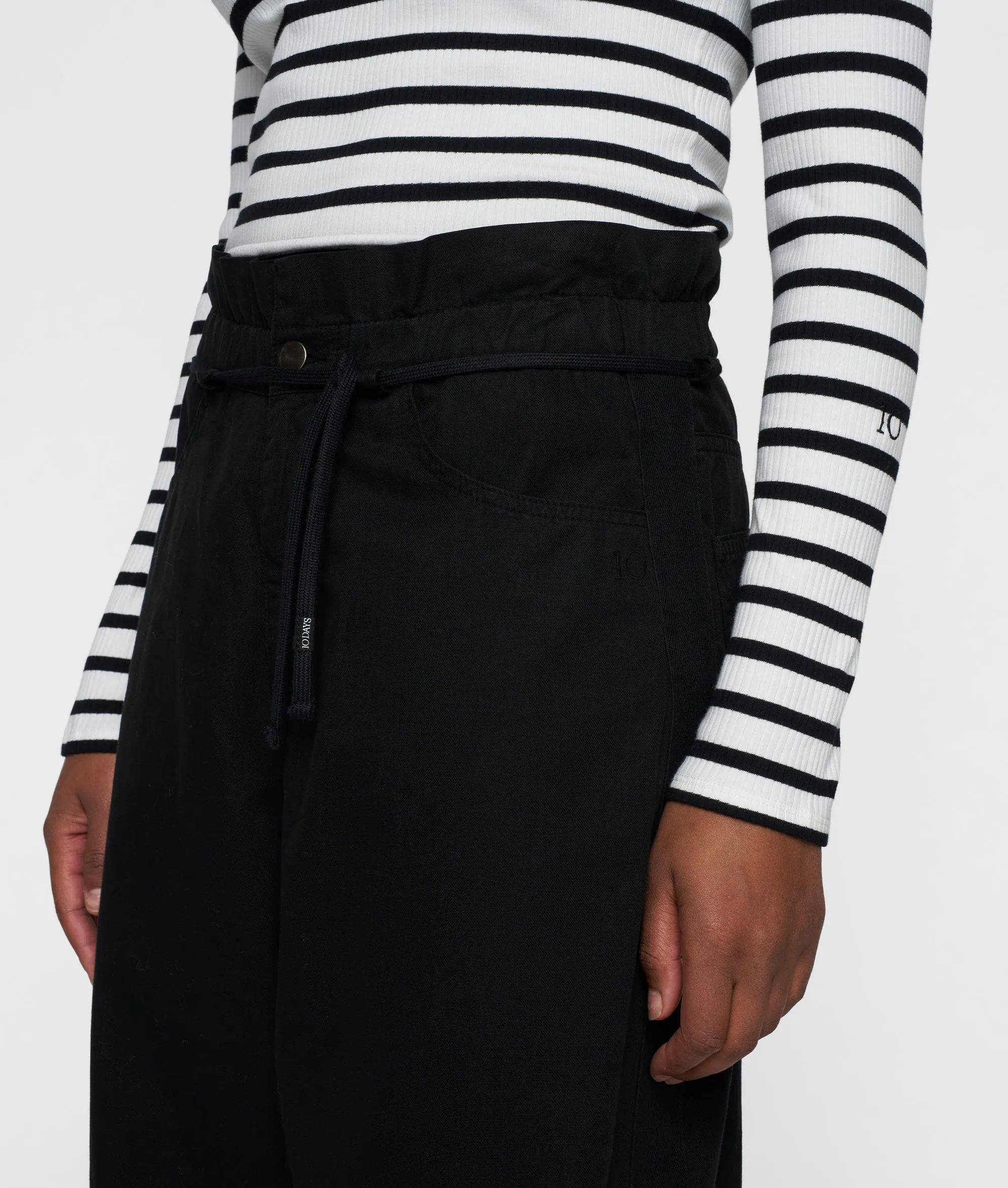 paperbag wide leg pants | black