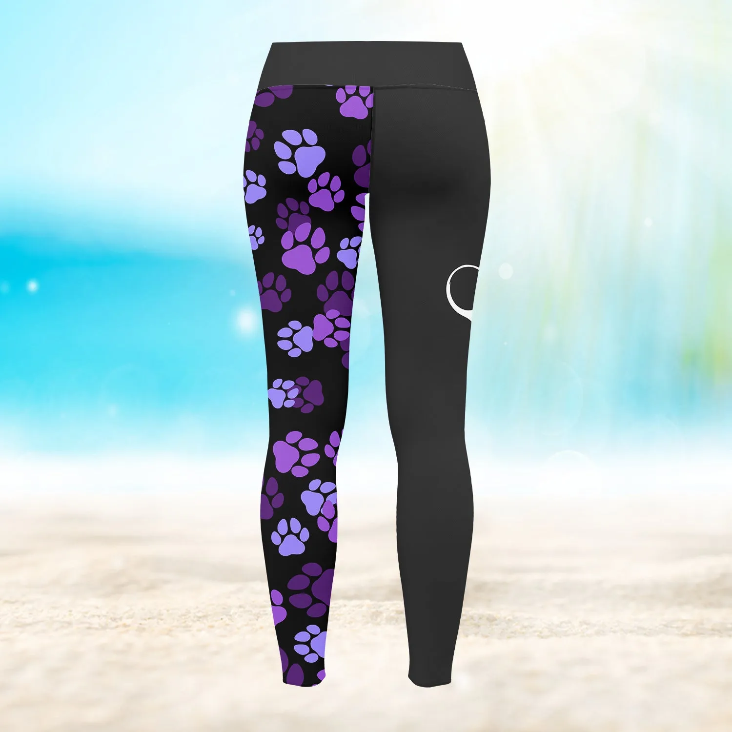 Paw Dog Groomer Pet Groomer Purple Salon Pet 3D Legging 849 NA93