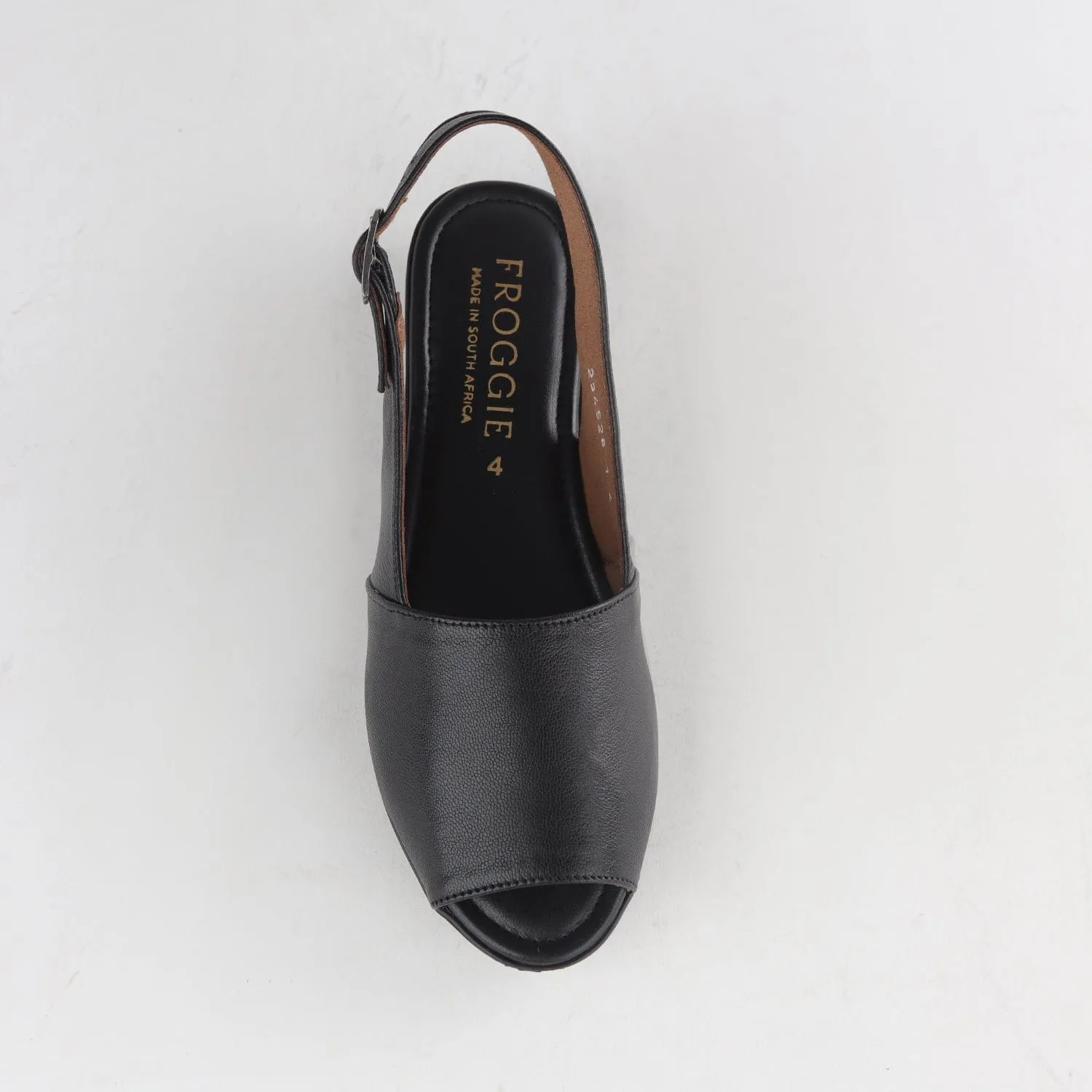 Peep Toe Slingback Sandal in Black - 12870