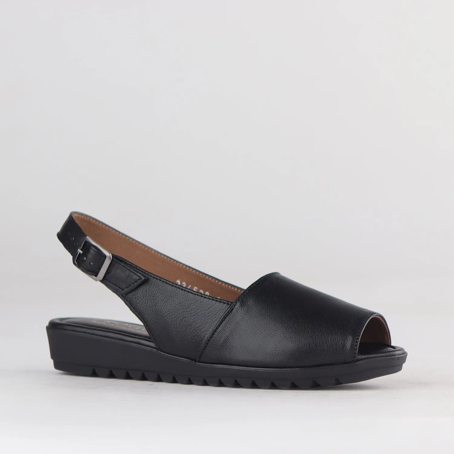 Peep Toe Slingback Sandal in Black - 12870