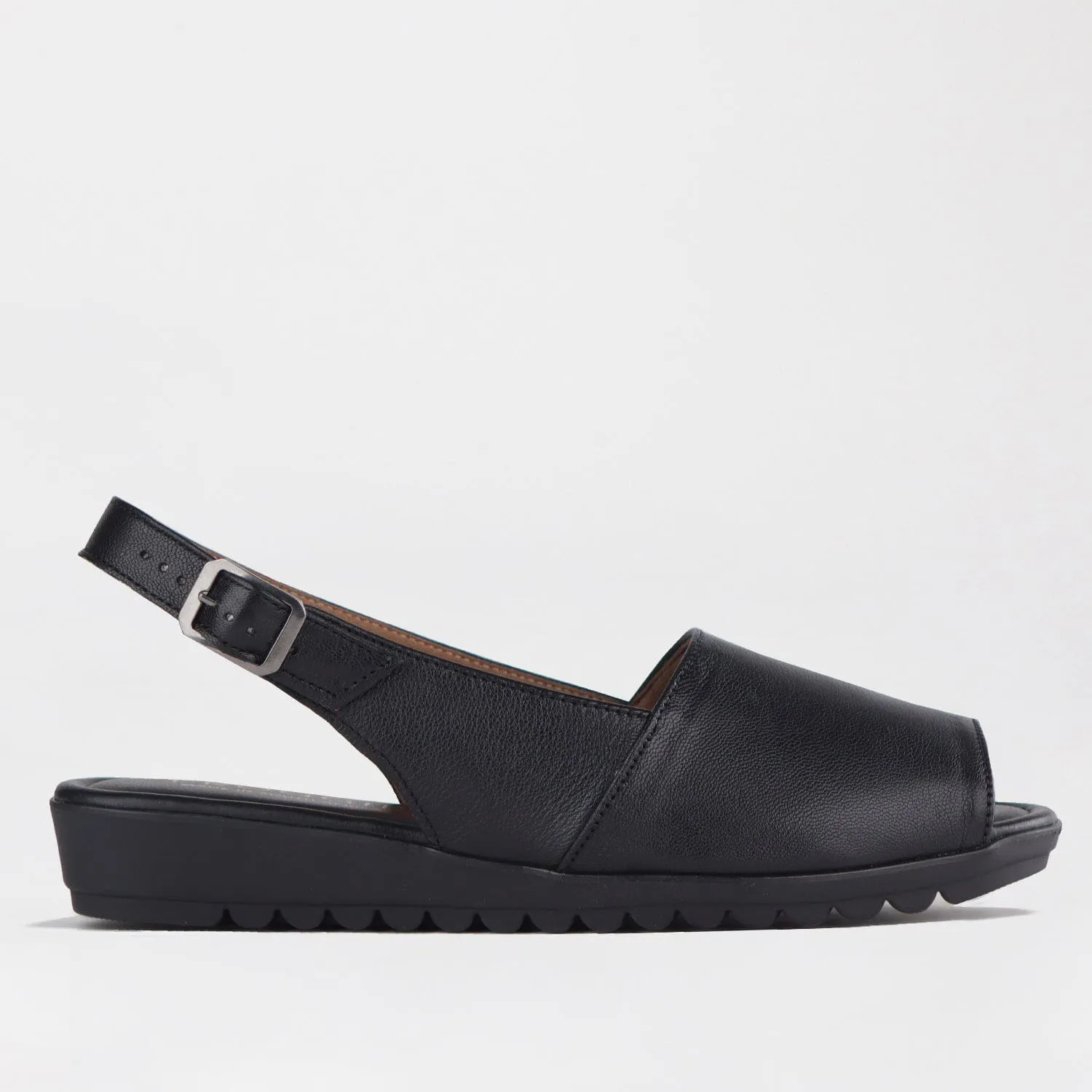 Peep Toe Slingback Sandal in Black - 12870