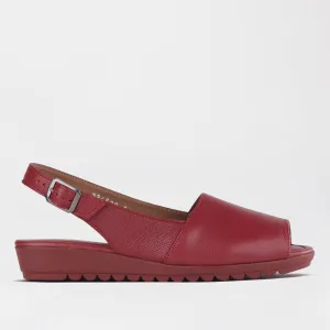 Peep Toe Slingback Sandal in Red - 12870