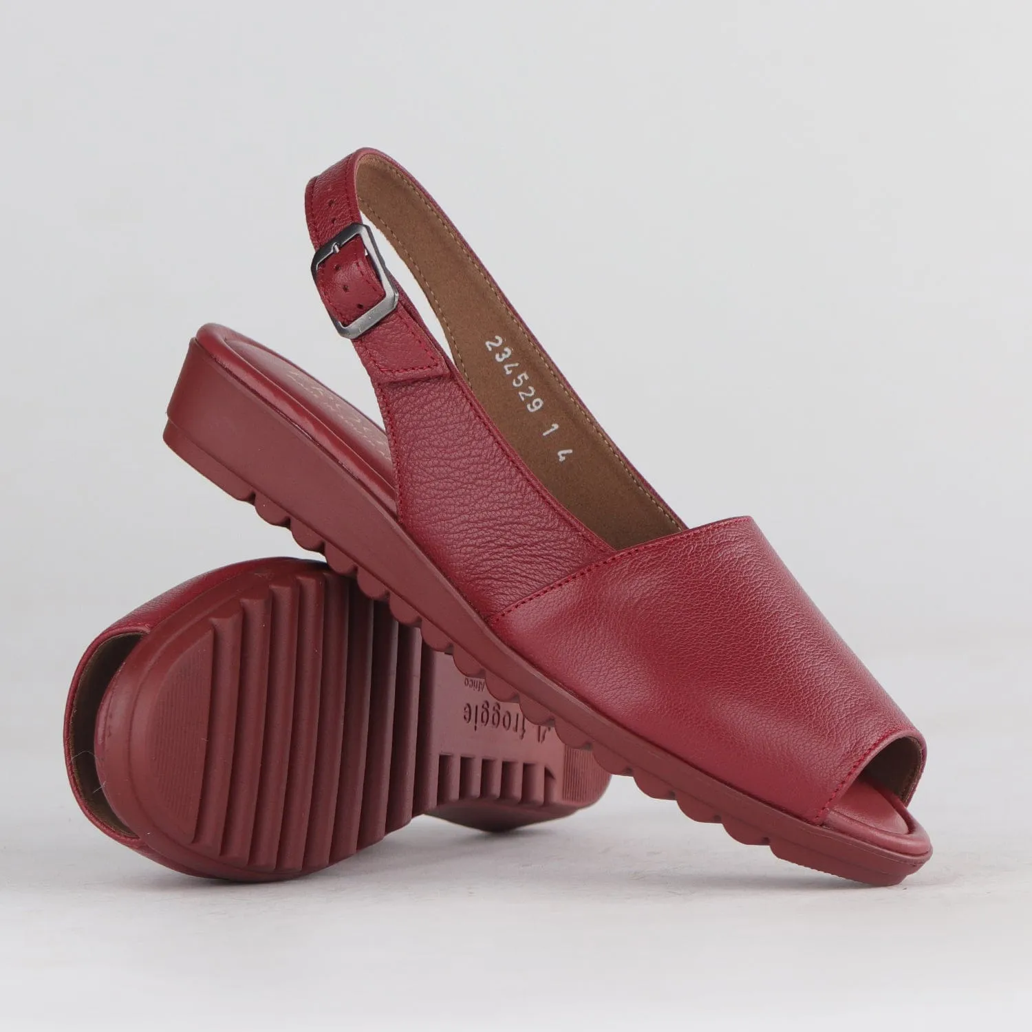 Peep Toe Slingback Sandal in Red - 12870